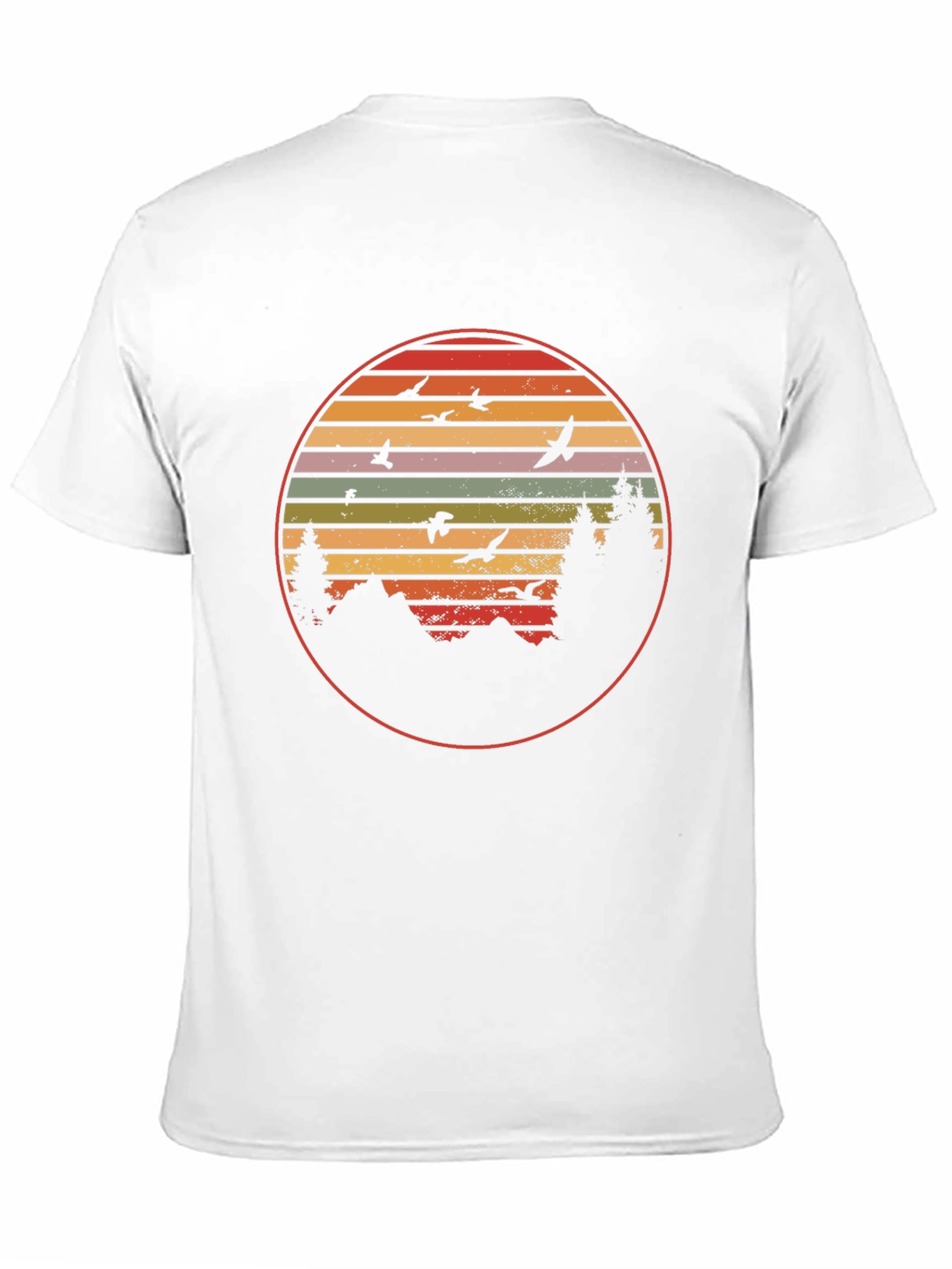 Retro Mountain Sunset Graphic Tee - Nature Lover T-Shirt