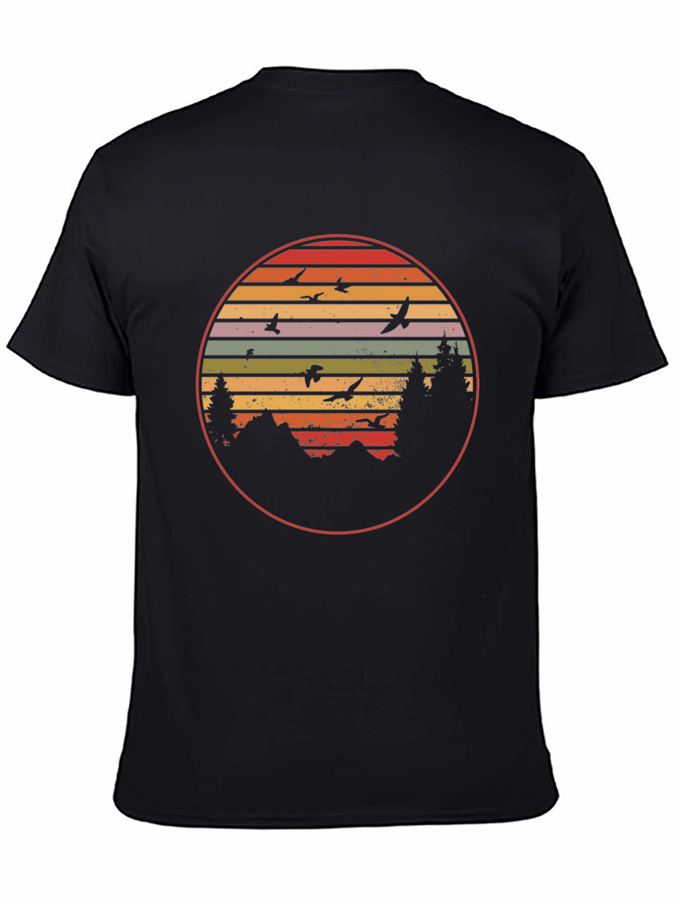 Retro Mountain Sunset Graphic Tee - Nature Lover T-Shirt