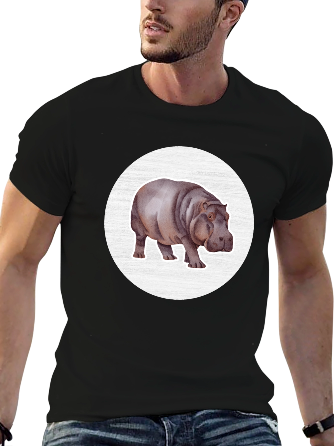 Hippo Graphic Tee - Stylish Animal Lover Shirt