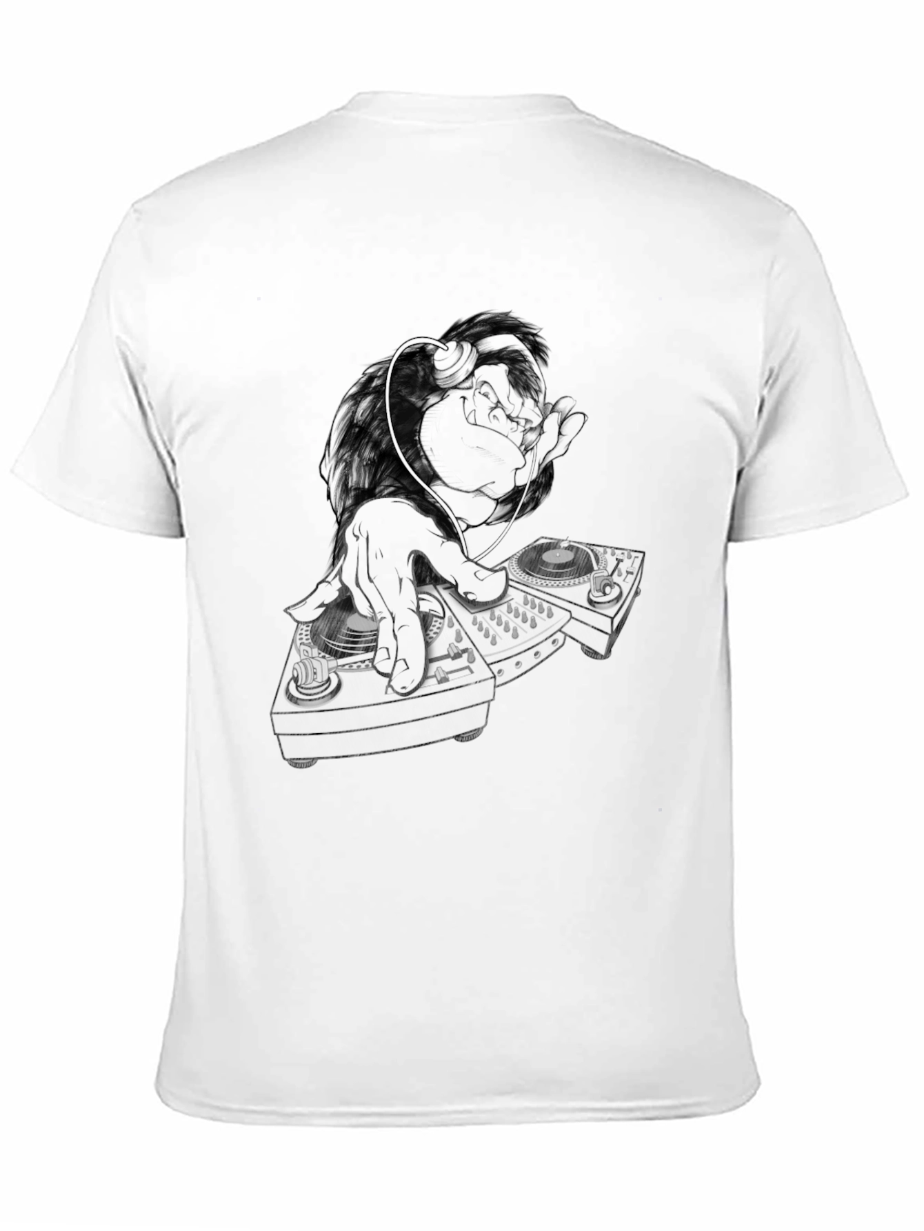DJ Monkey Black T-Shirt - Cool Graphic Tee