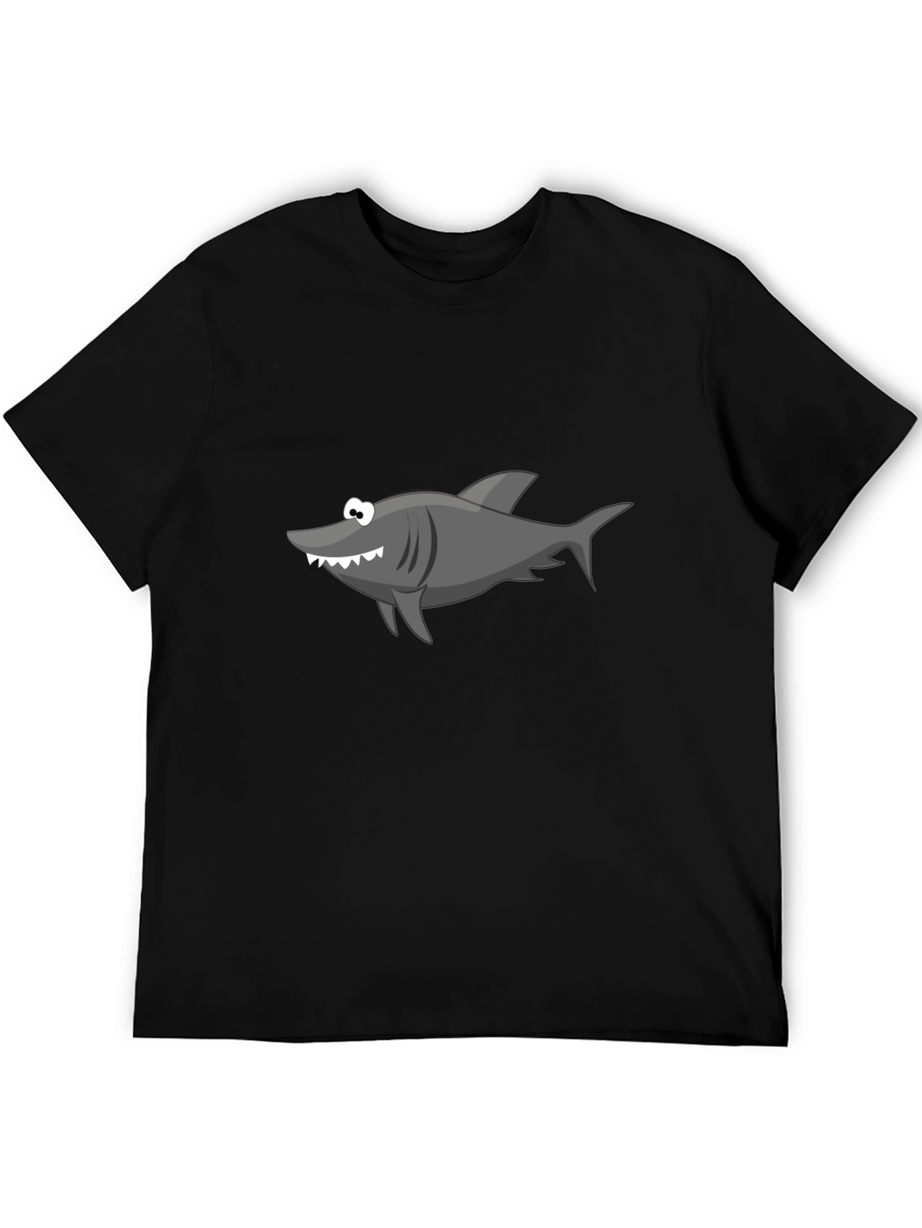 Shark Graphic Tee - Black Crew Neck