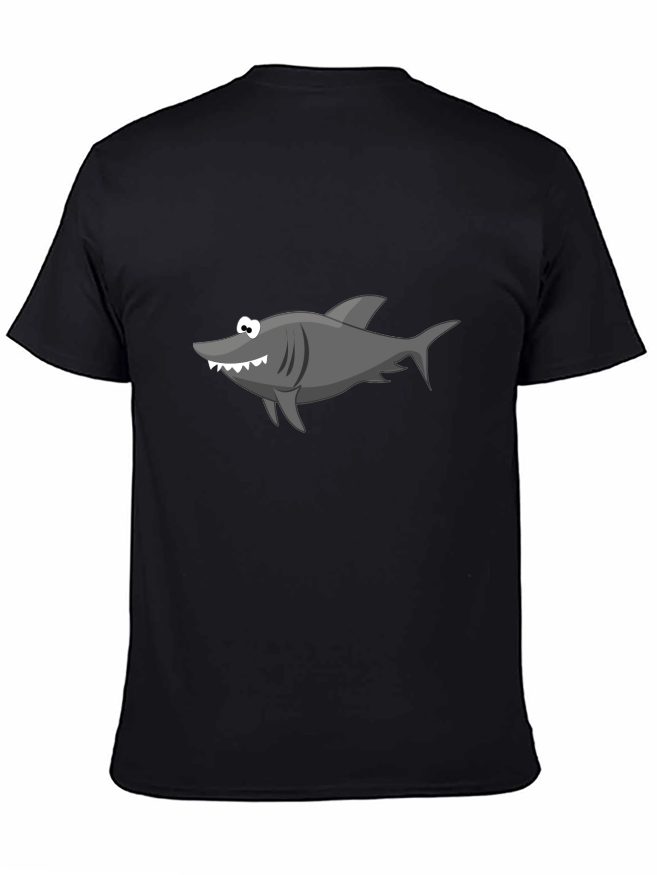 Shark Graphic Tee - Black Crew Neck