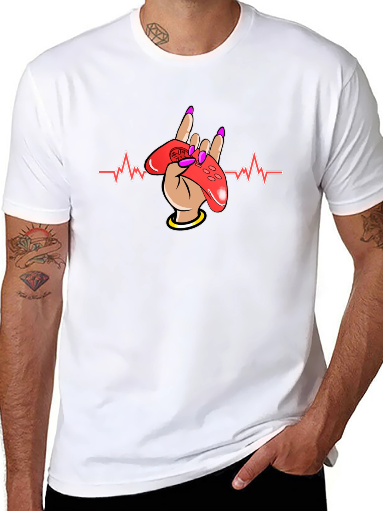 Gamer Heartbeat T-Shirt - Rock On Gaming!