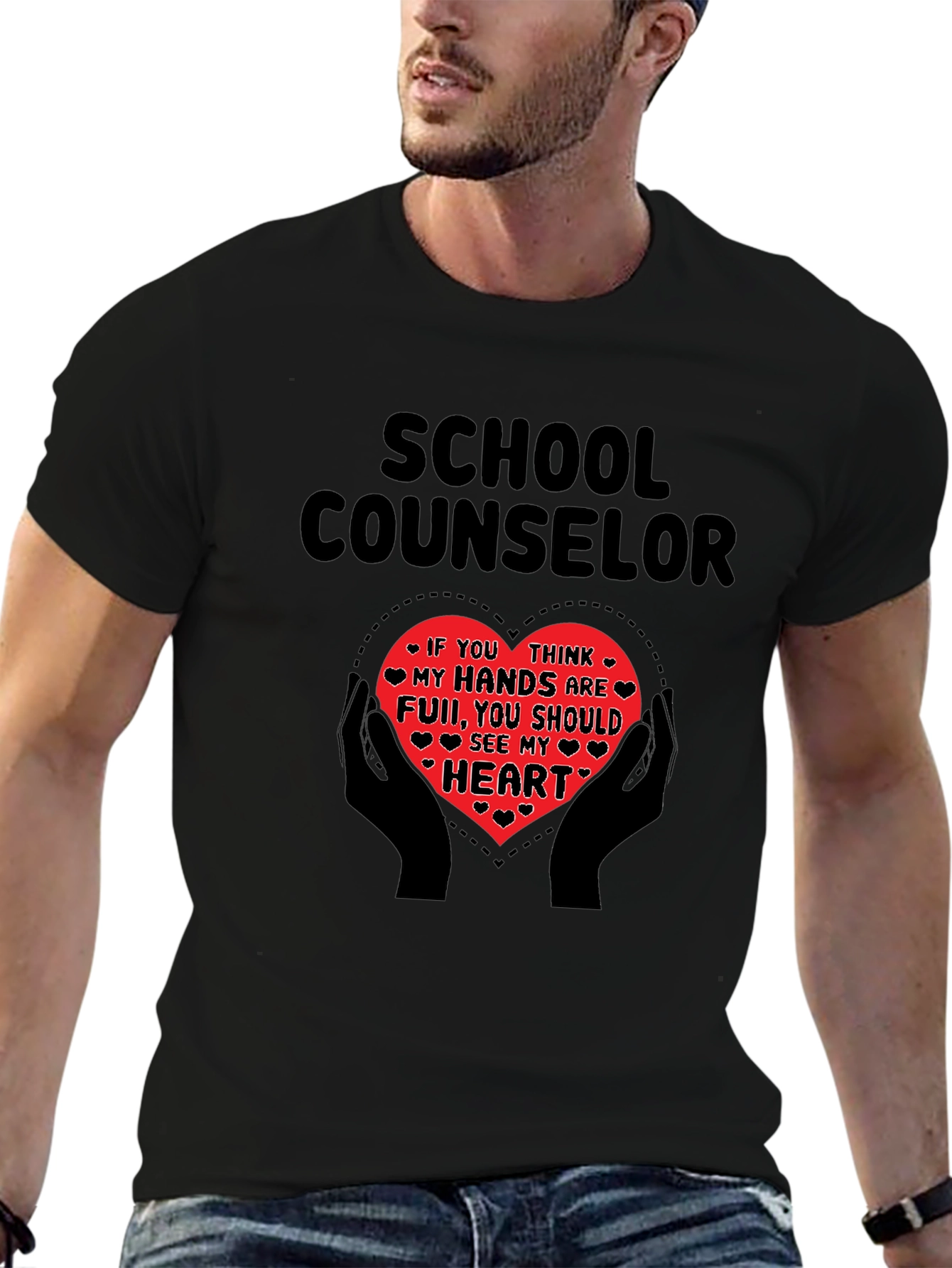 School Counselor Heart Graphic Tee