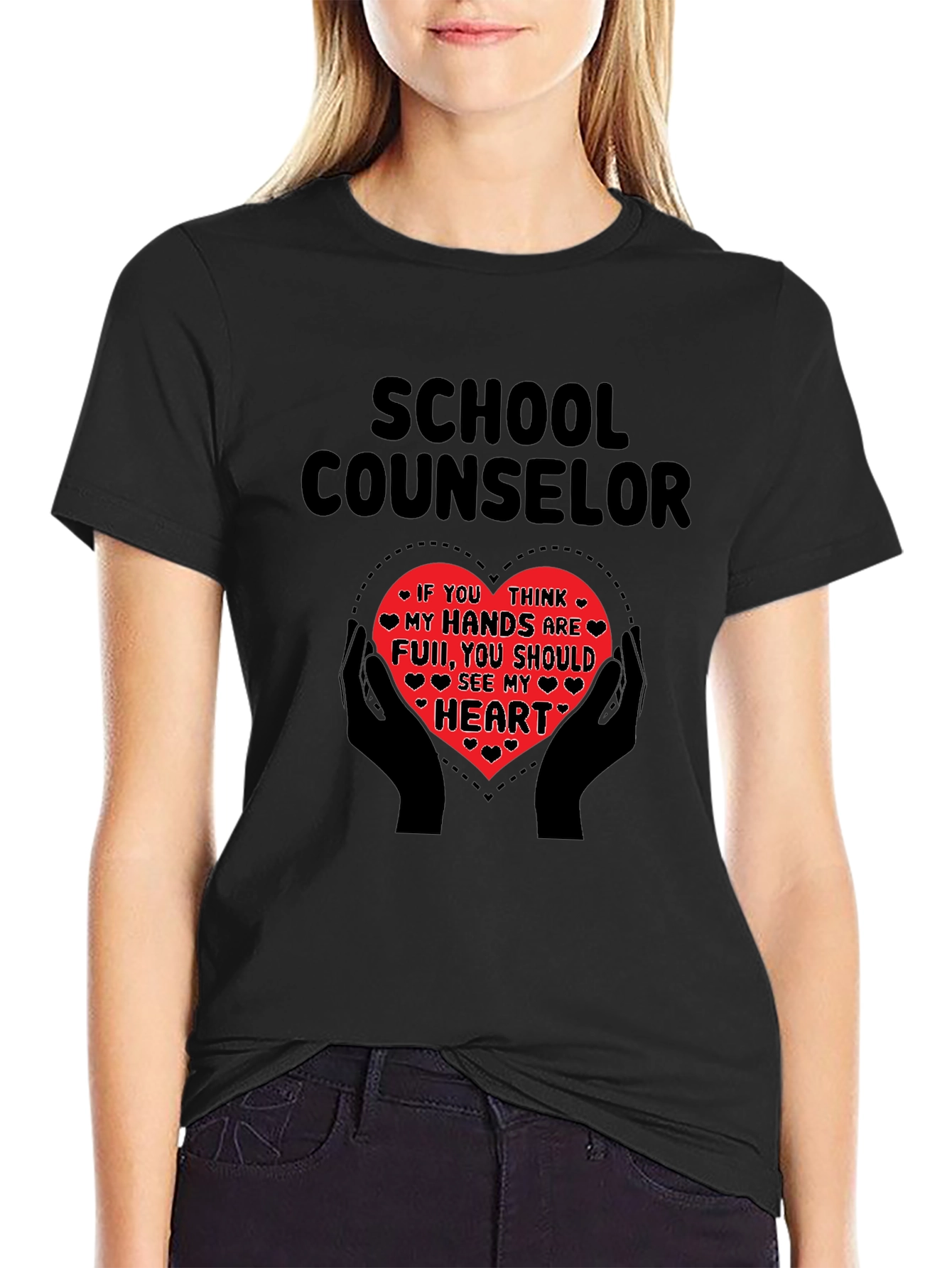 School Counselor Heart Graphic Tee