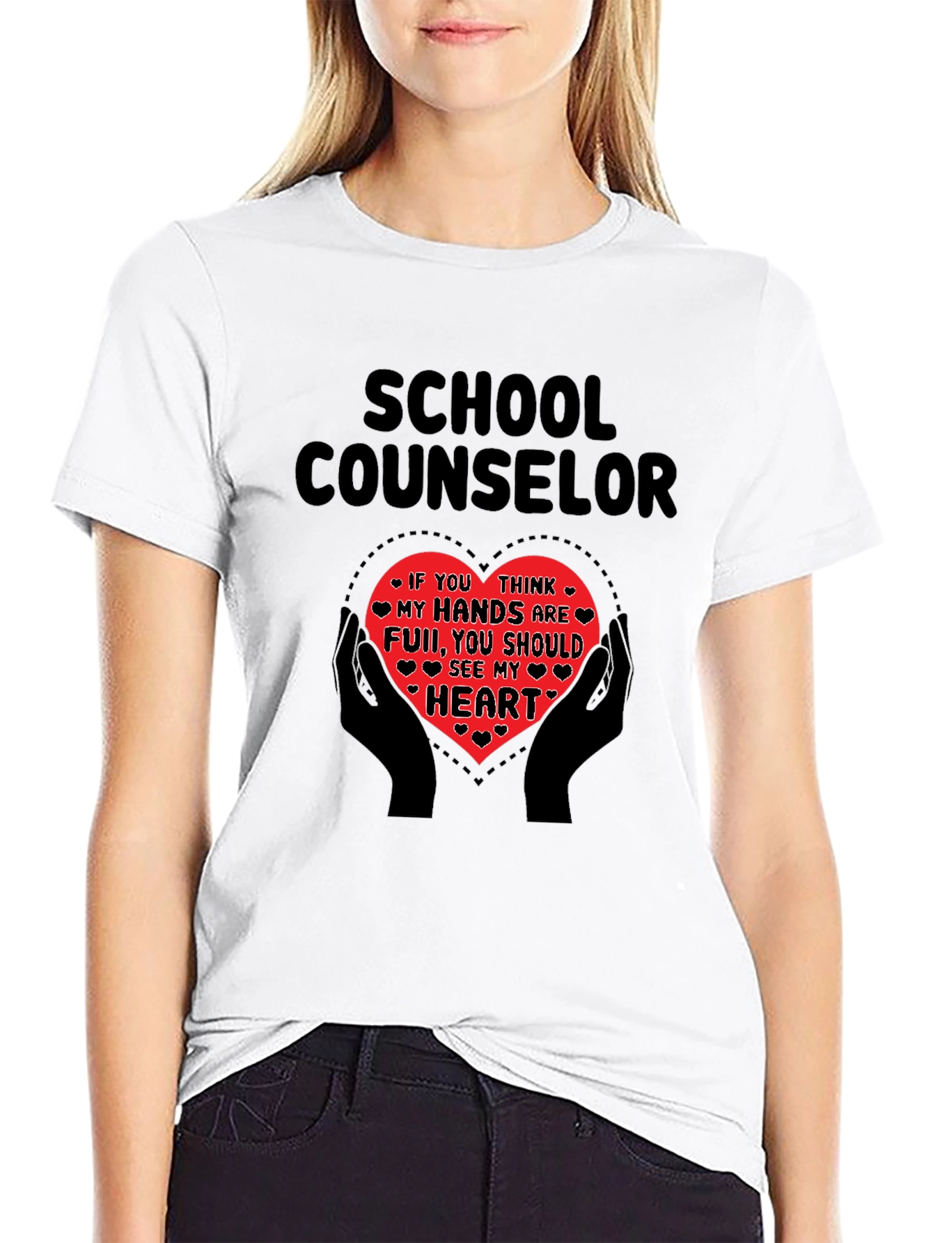 School Counselor Heart Graphic Tee