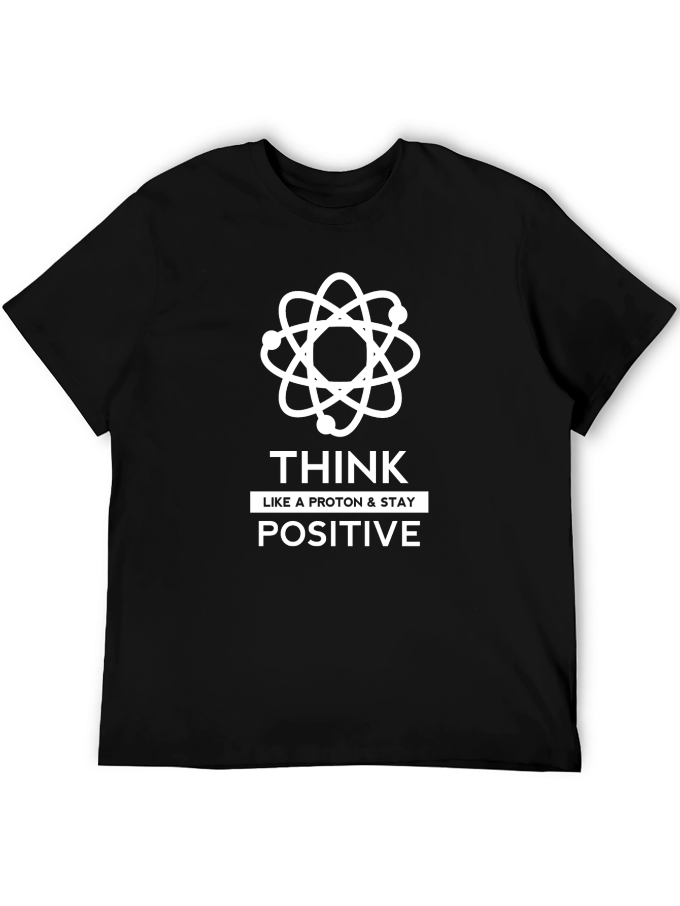 Think Positive Black Graphic T-Shirt