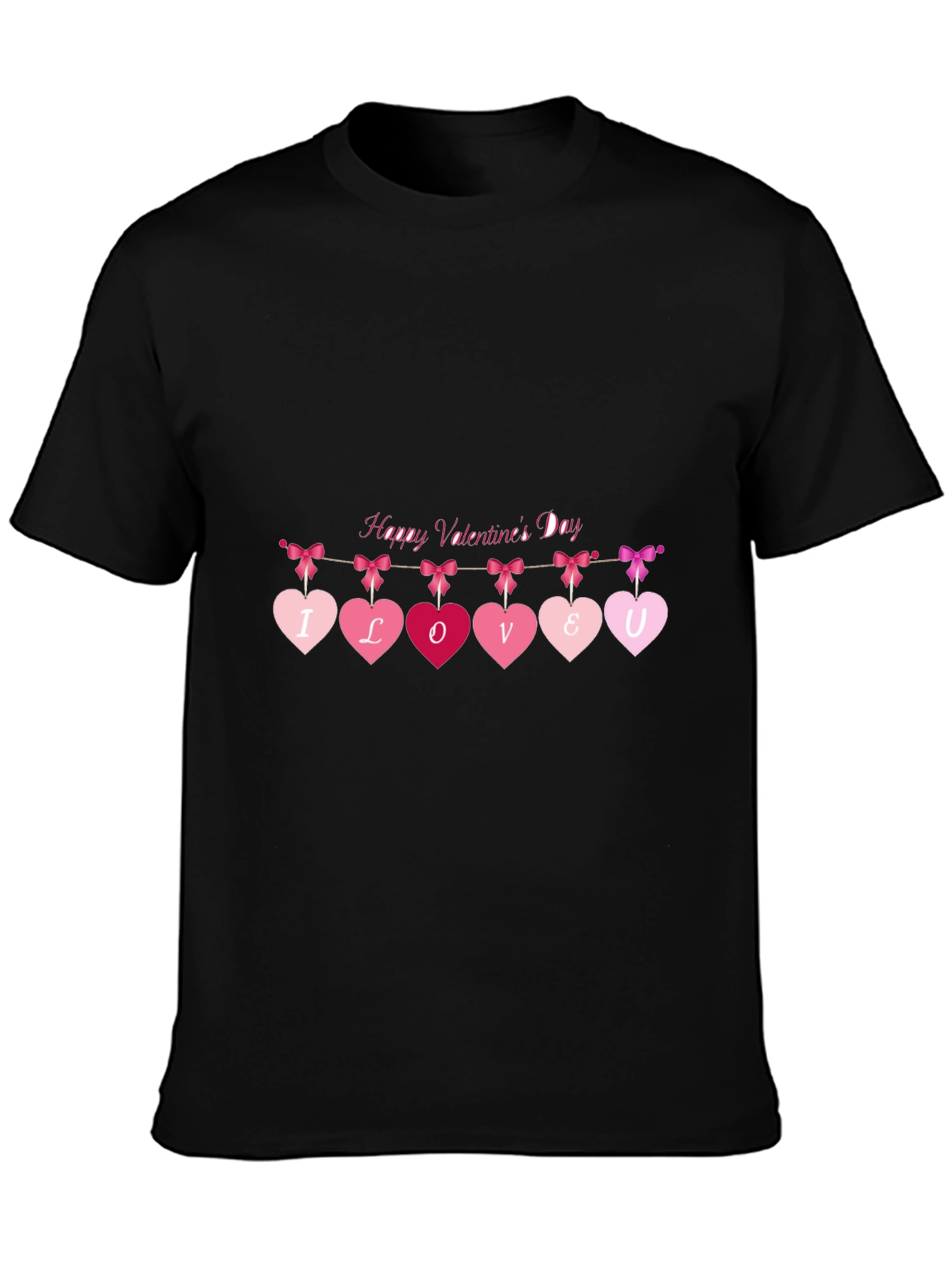 Valentines Day Heart Banner Graphic Tee