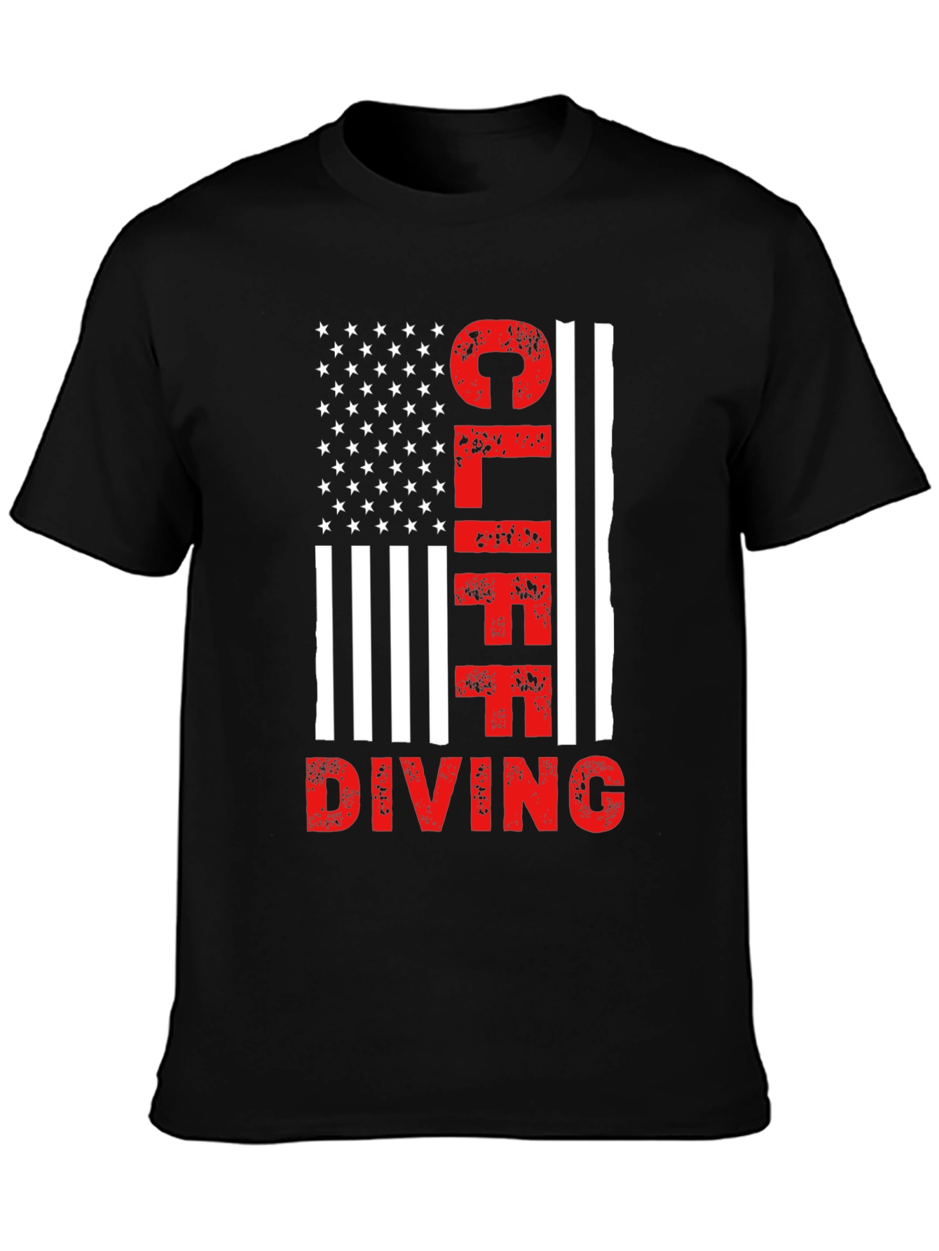 Cliff Diving American Flag Graphic T-Shirt