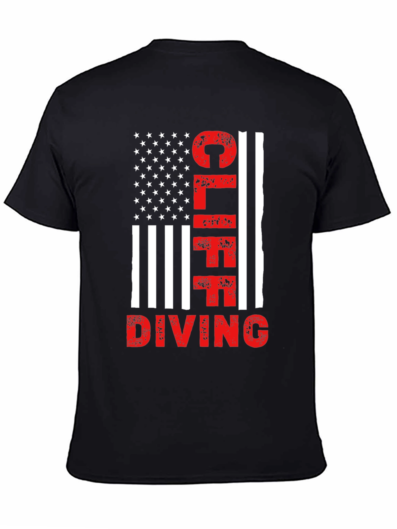 Cliff Diving American Flag Graphic T-Shirt