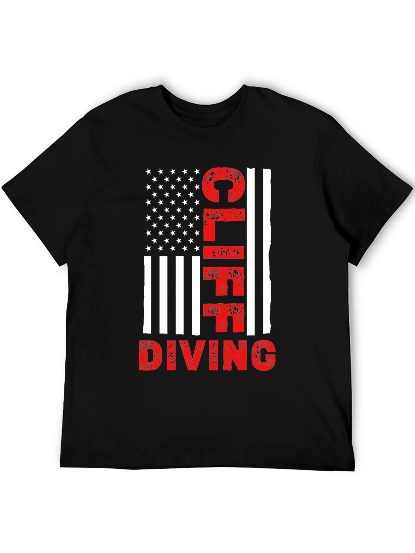 Cliff Diving American Flag Graphic T-Shirt