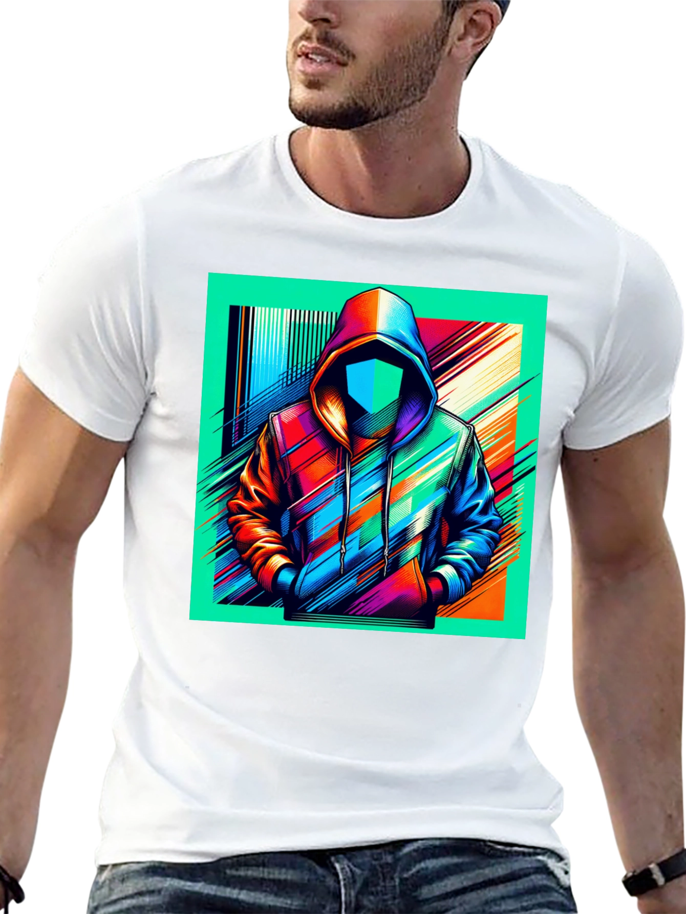 Abstract Hoodie Design Black T-Shirt