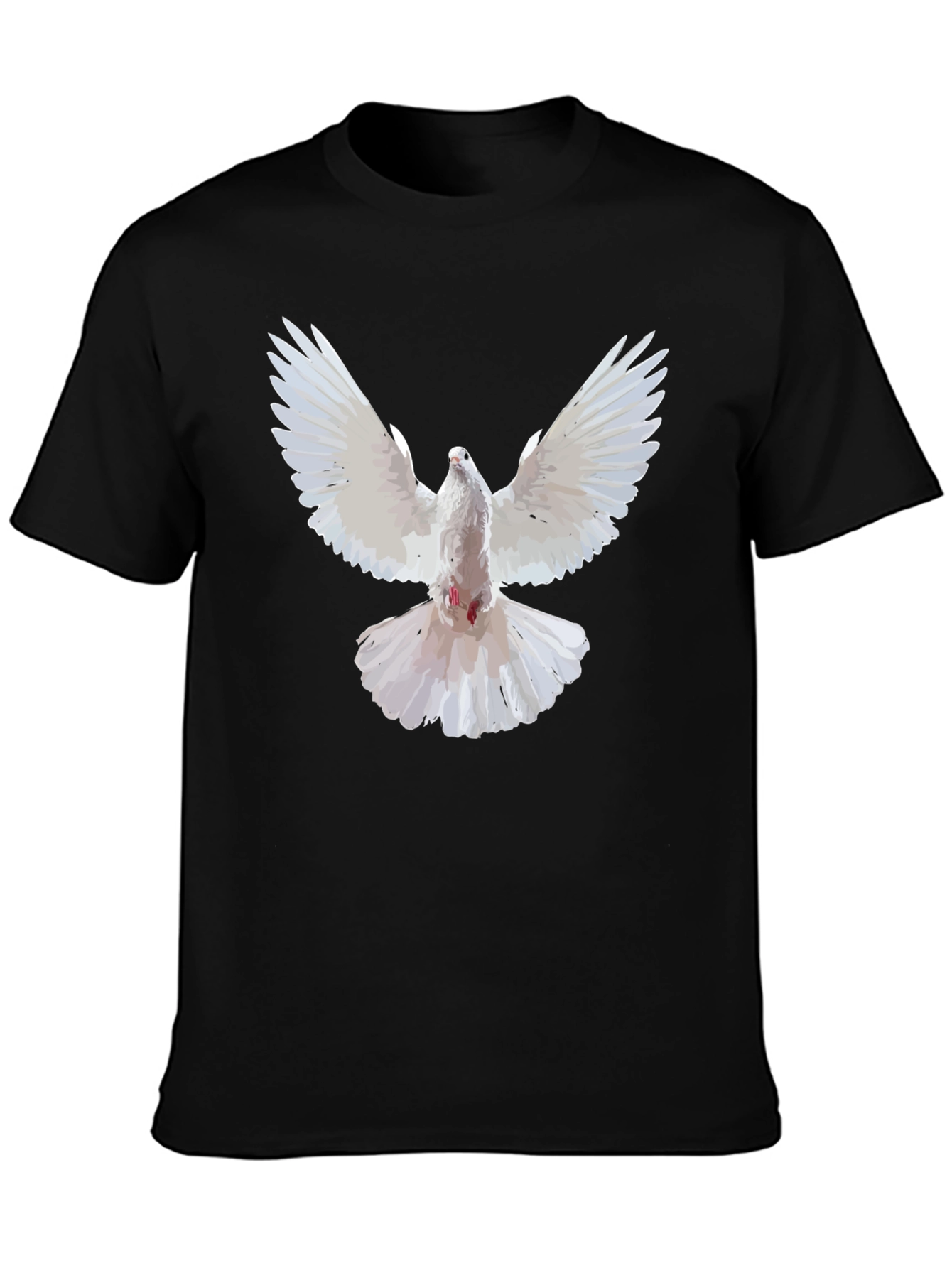 White Dove Graphic Black T-Shirt