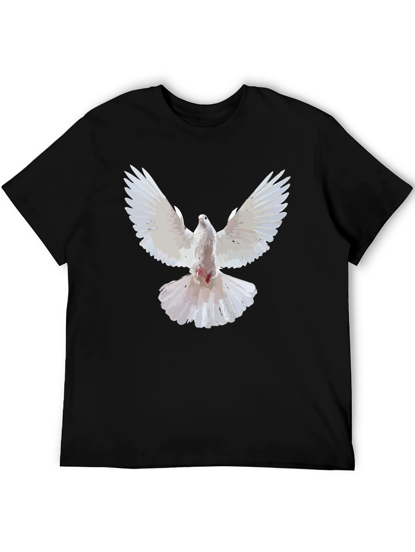 White Dove Graphic Black T-Shirt