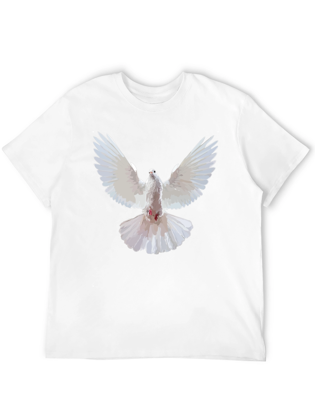 White Dove Graphic Black T-Shirt