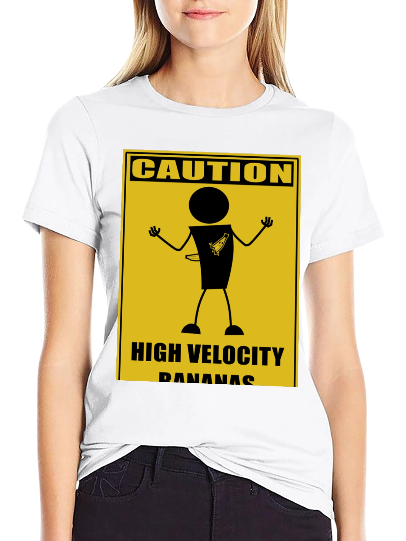 Caution High Velocity Bananas Graphic T-Shirt