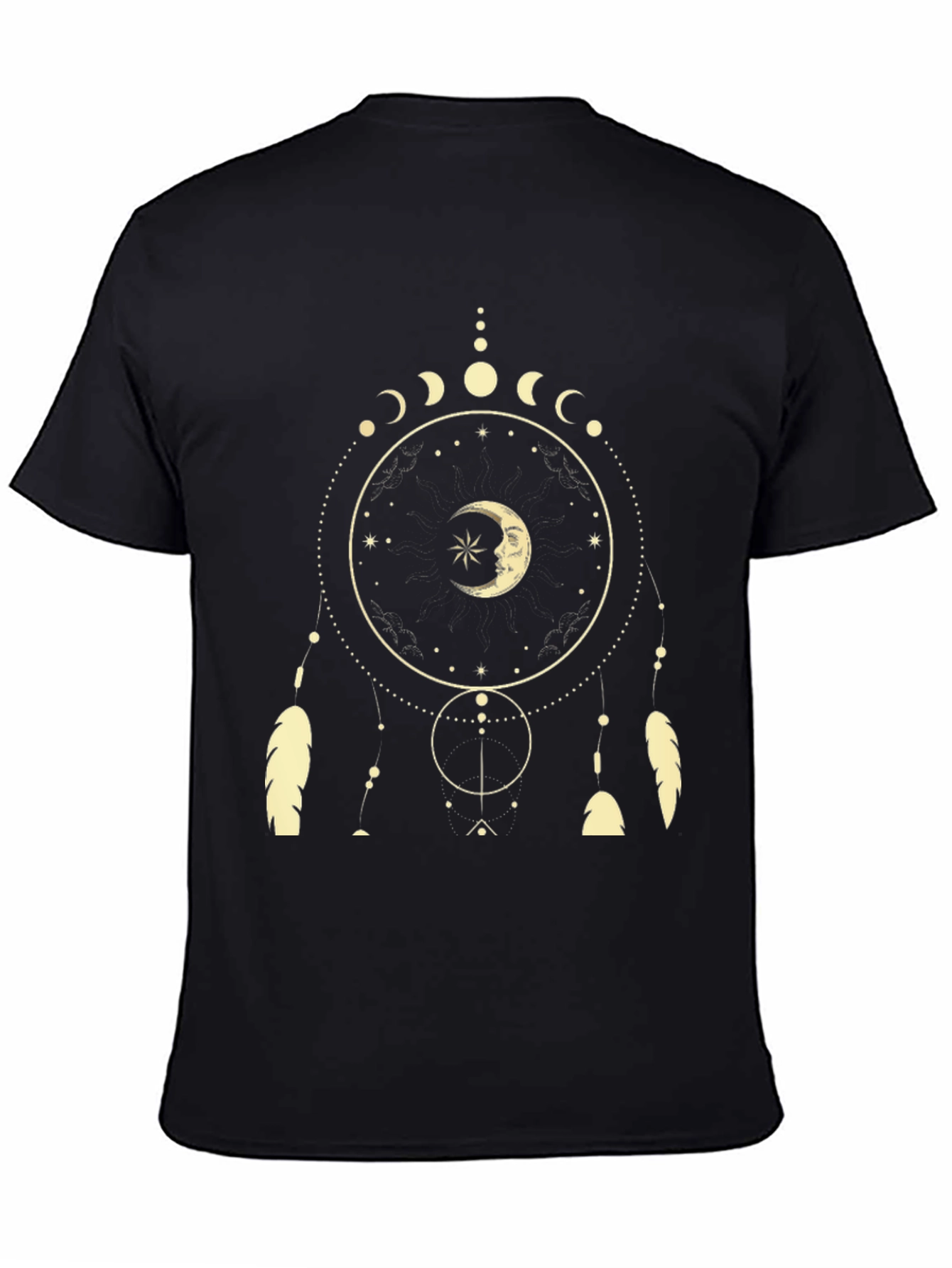 Dreamcatcher Moon Phase T-Shirt - Black