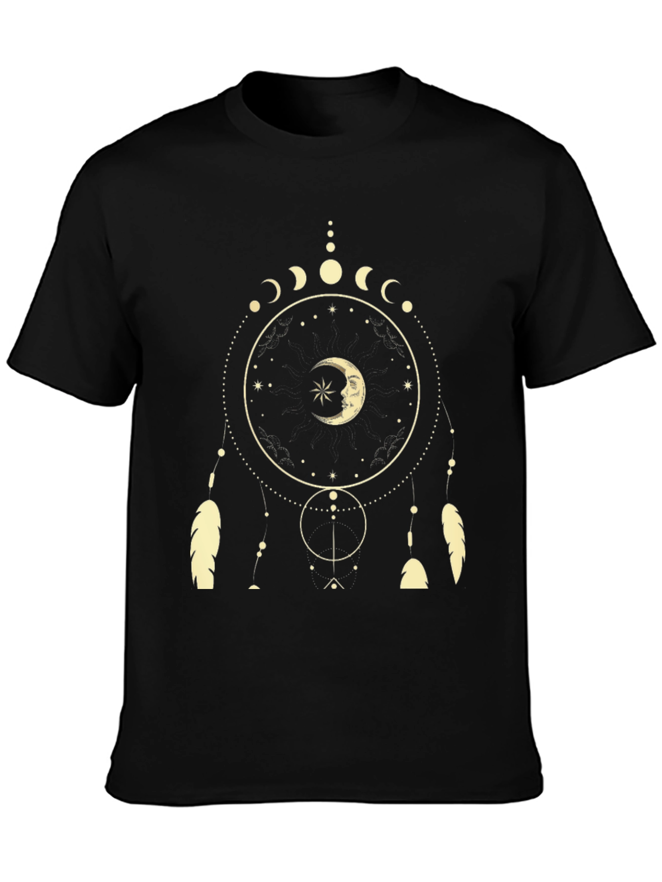 Dreamcatcher Moon Phase T-Shirt - Black