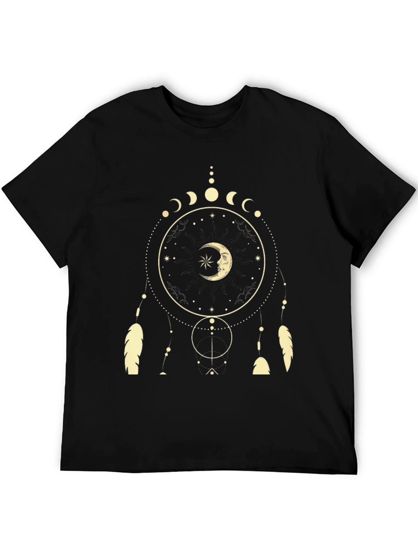Dreamcatcher Moon Phase T-Shirt - Black
