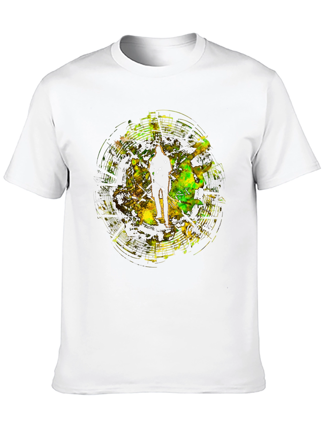 Abstract Musician Graphic Black T-Shirt
