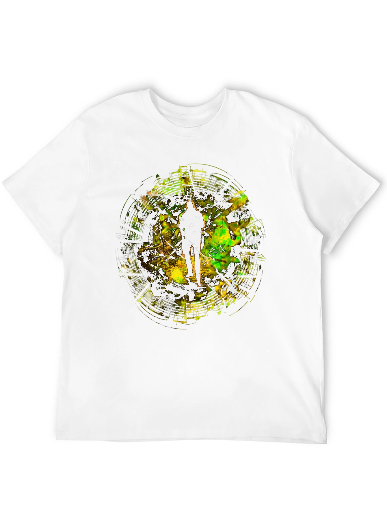 Abstract Musician Graphic Black T-Shirt