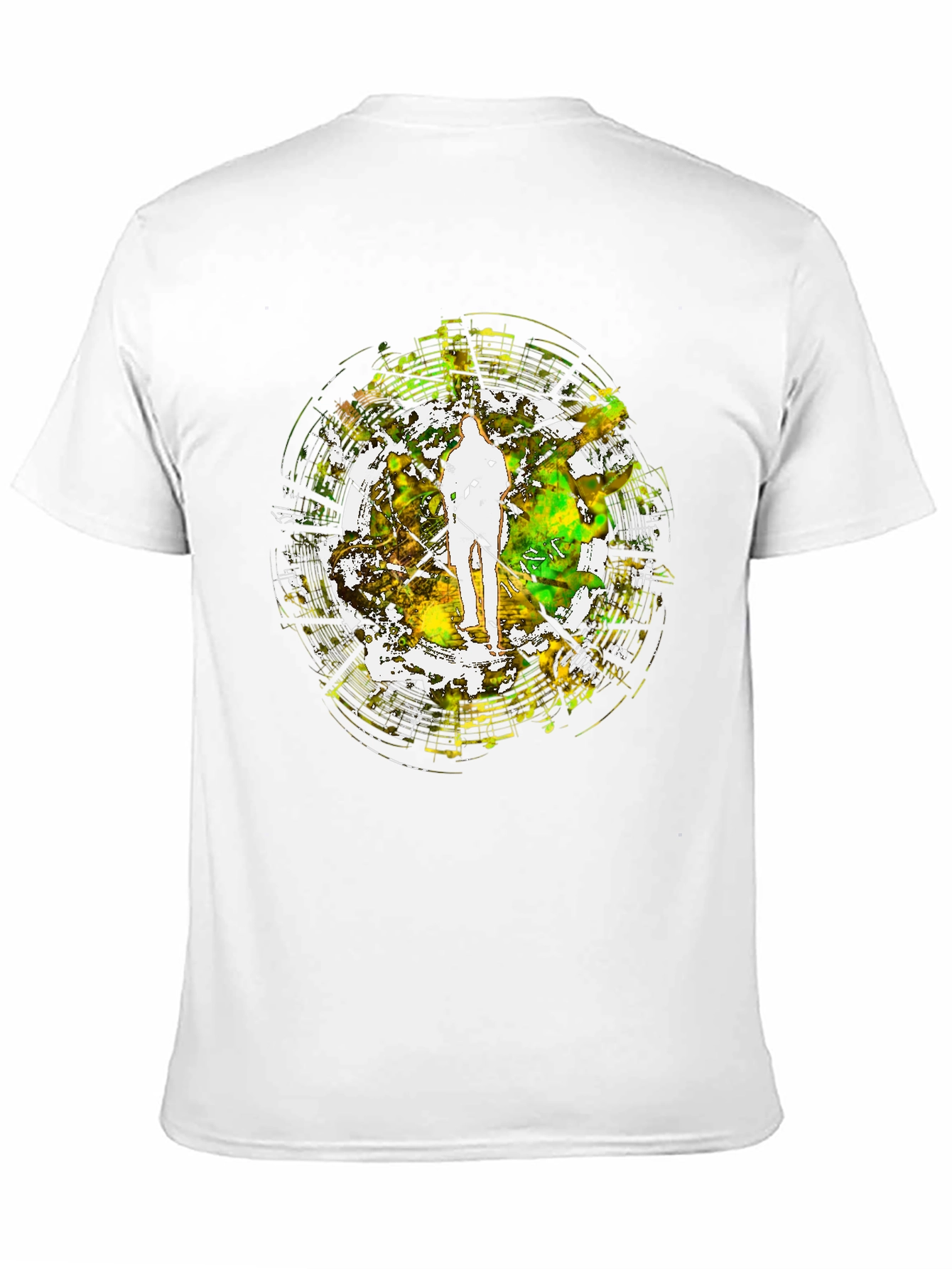 Abstract Musician Graphic Black T-Shirt