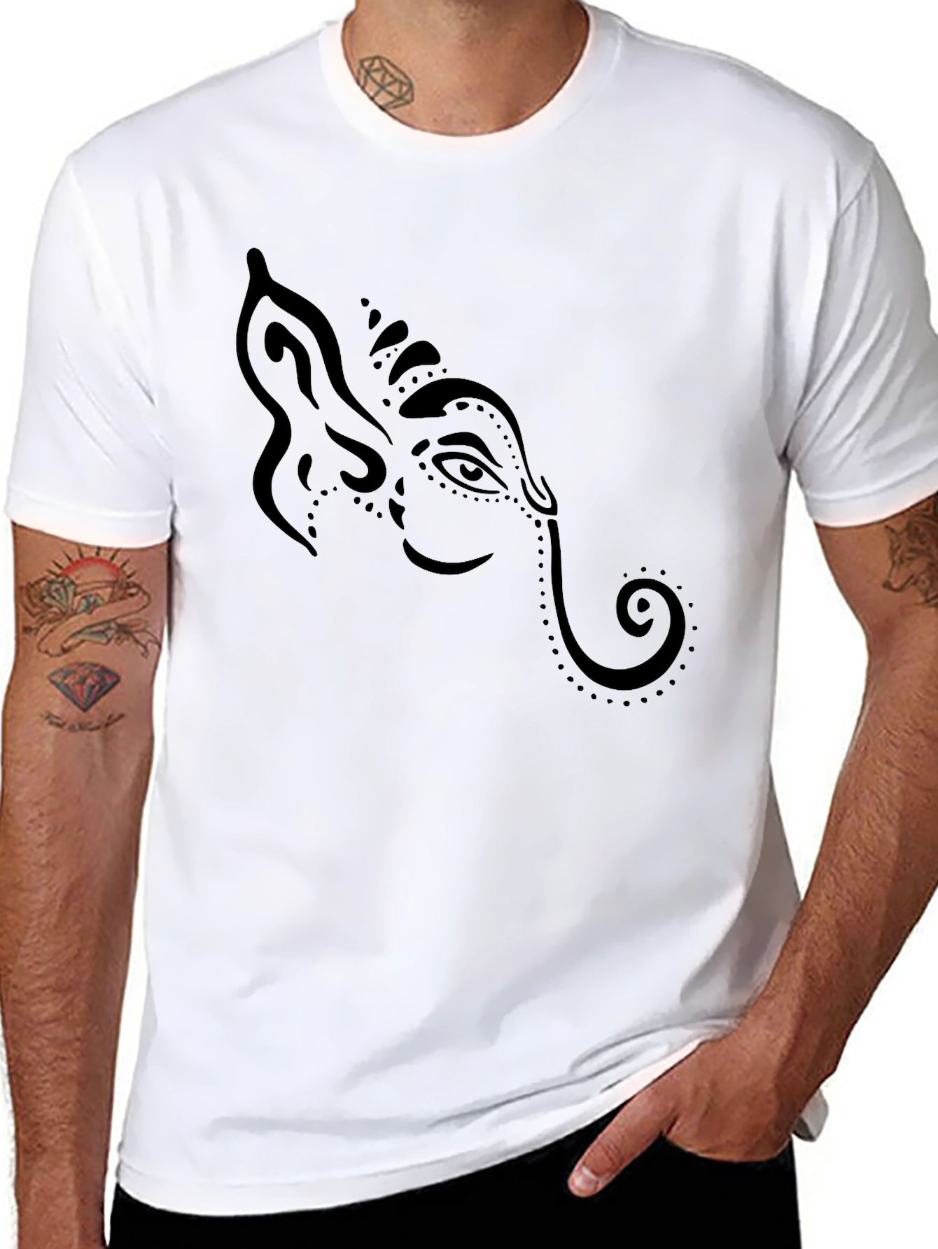Ganesh Graphic Tee - Stylish Black Cotton T-Shirt