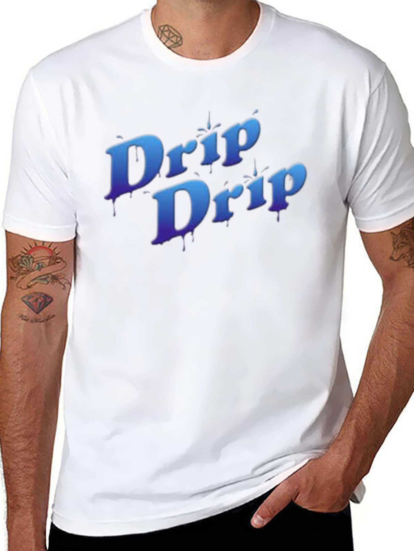 Drip Drip Graphic Print Mens Black T-Shirt