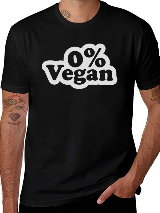 0% Vegan Slogan T-Shirt - Bold Statement Tee