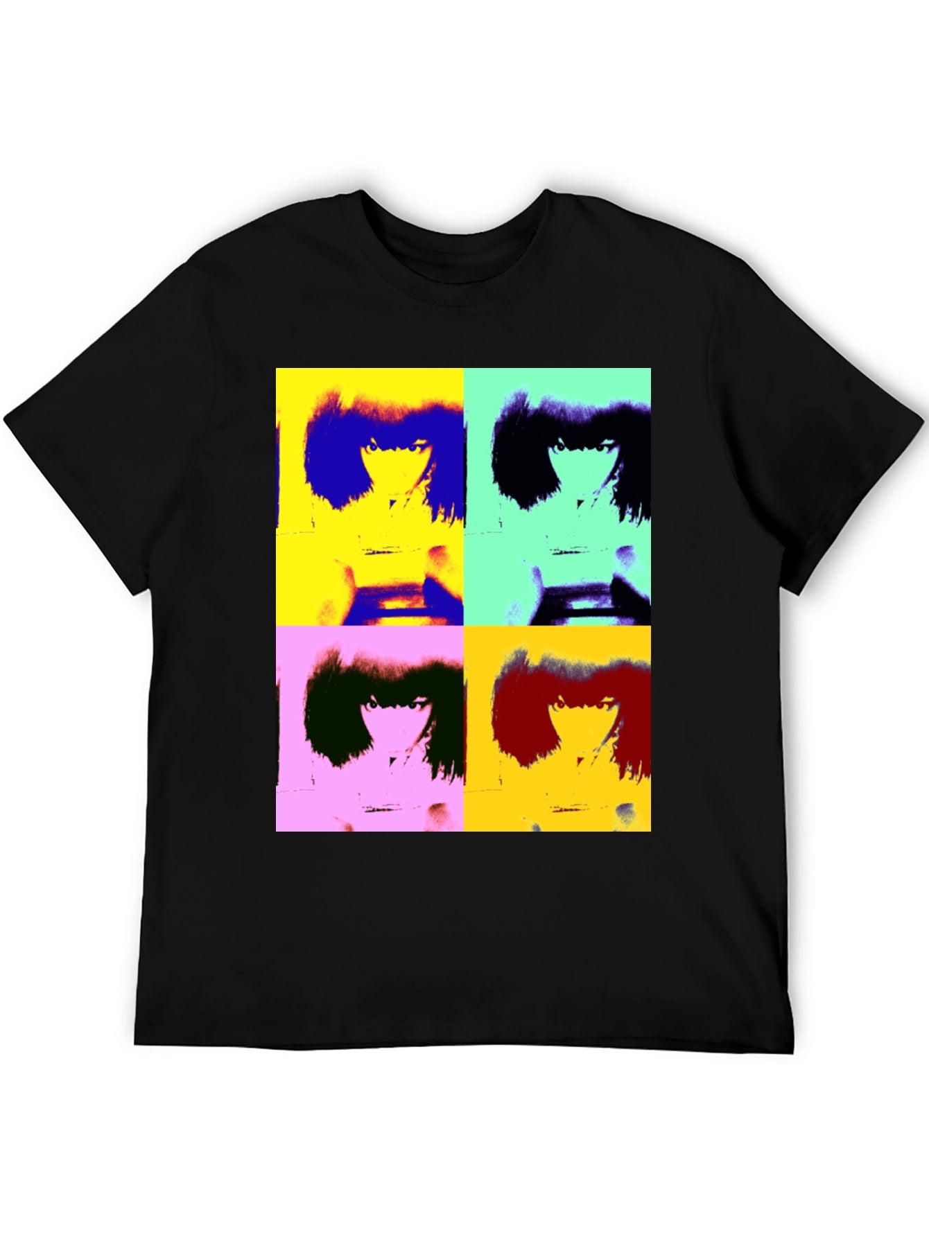 Pop Art Graphic Tee - Retro Style Black T-Shirt
