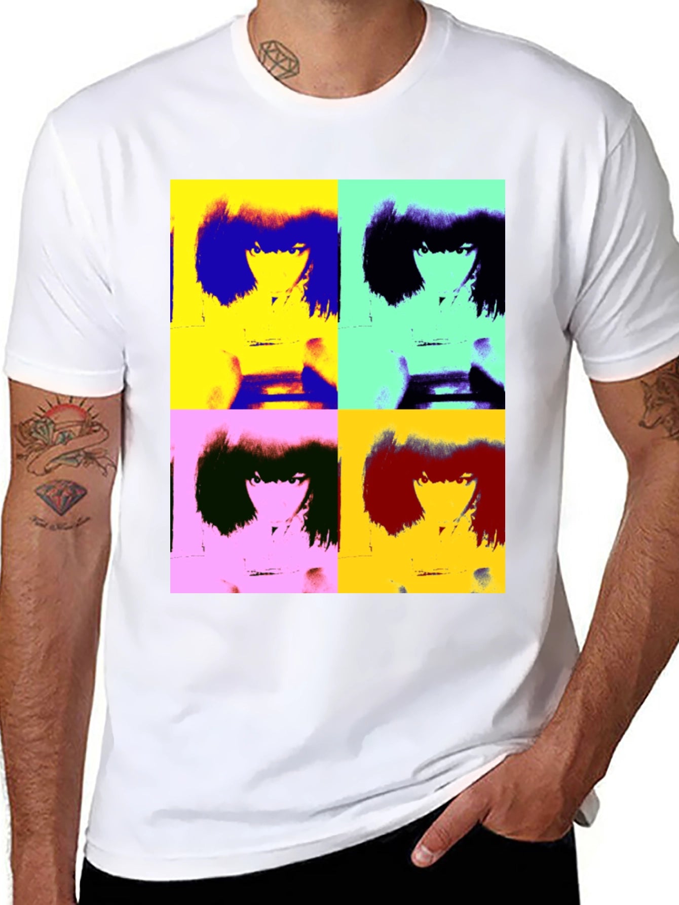 Pop Art Graphic Tee - Retro Style Black T-Shirt