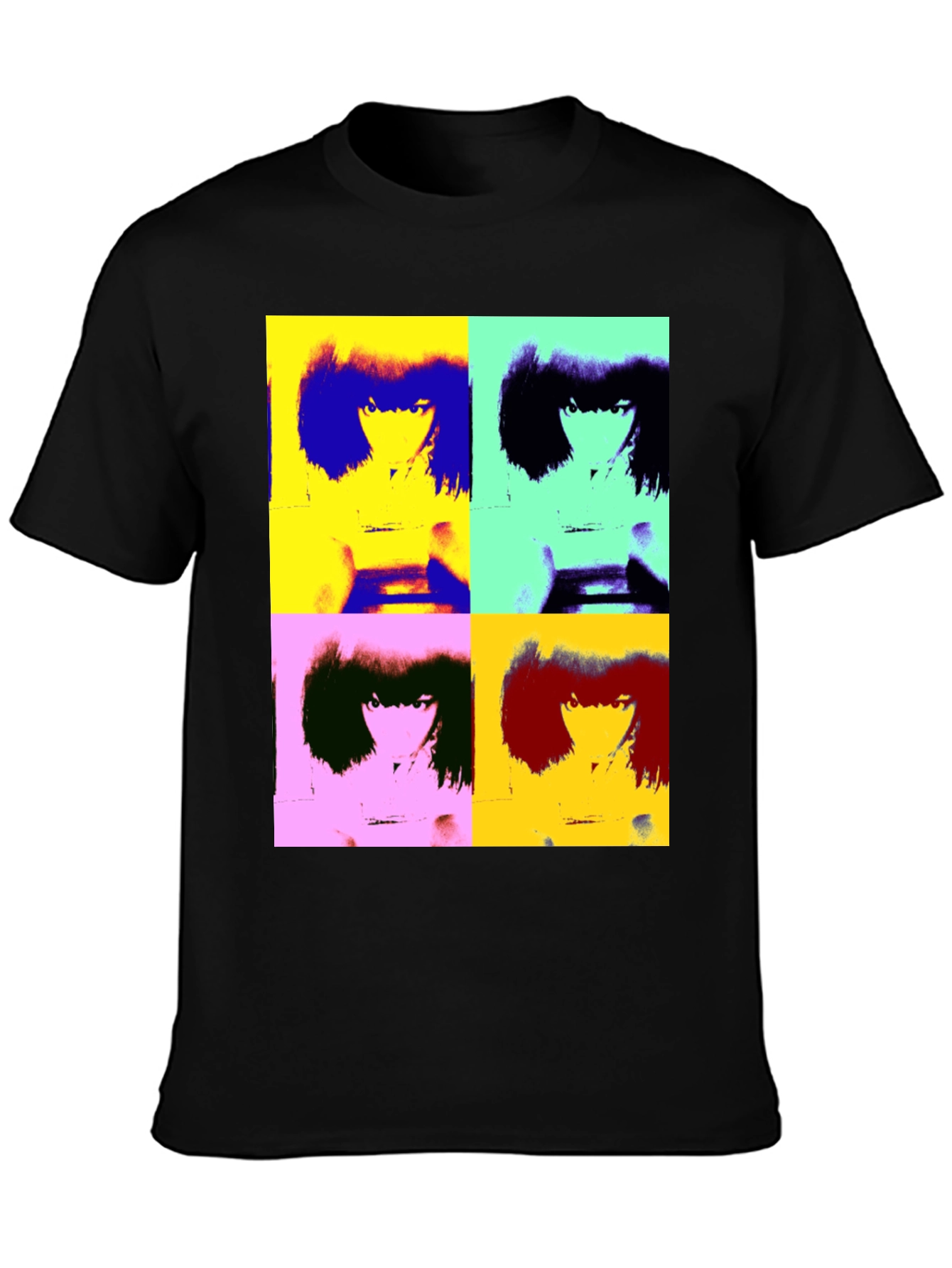Pop Art Graphic Tee - Retro Style Black T-Shirt