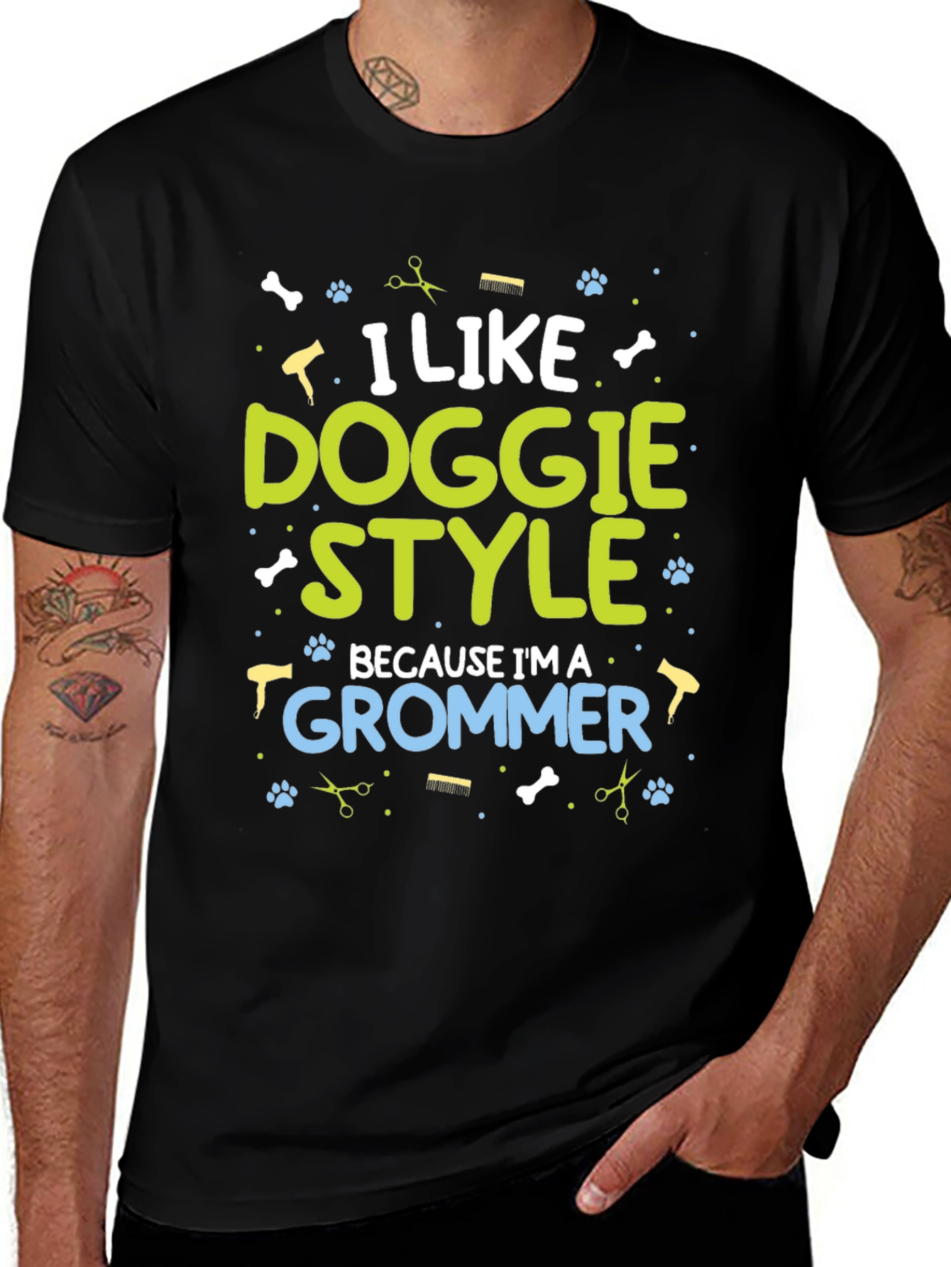 I Like Doggie Style Groomer Graphic Tee