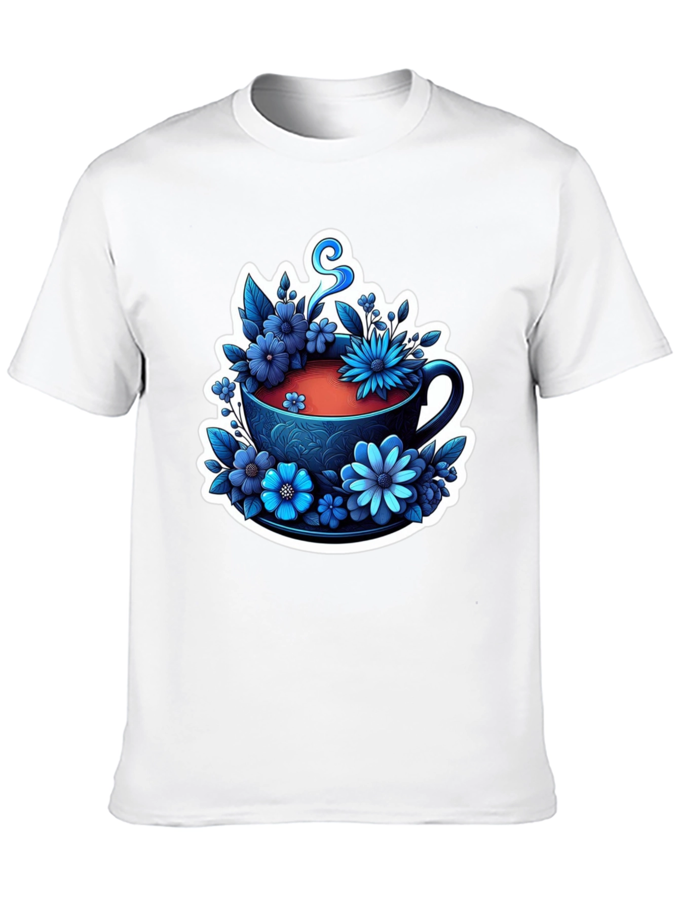 Floral Teacup Graphic Tee - Black