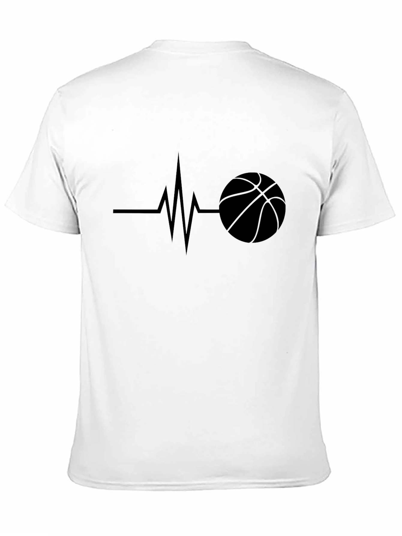 Basketball Heartbeat Graphic Tee - Black