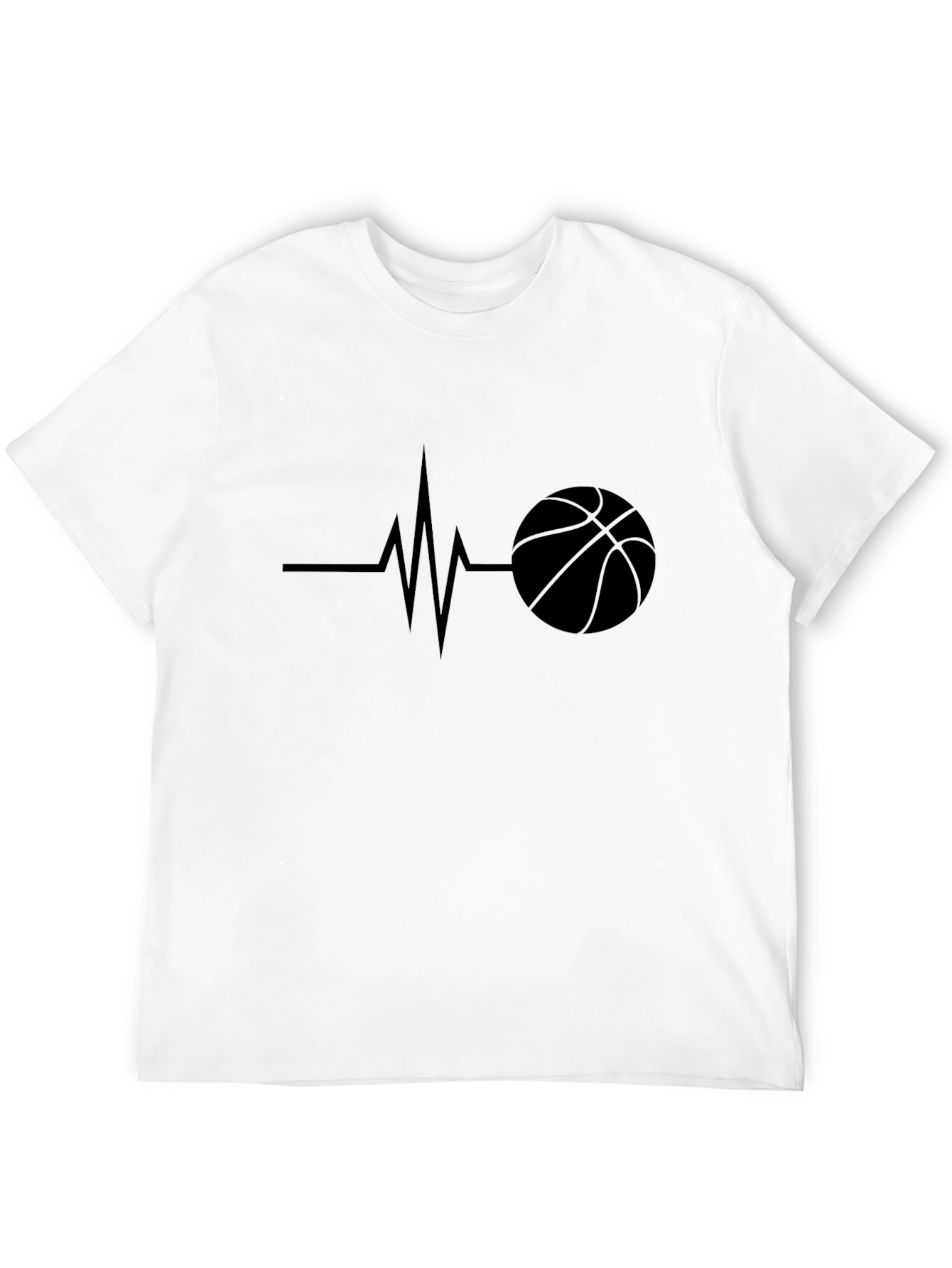 Basketball Heartbeat Graphic Tee - Black