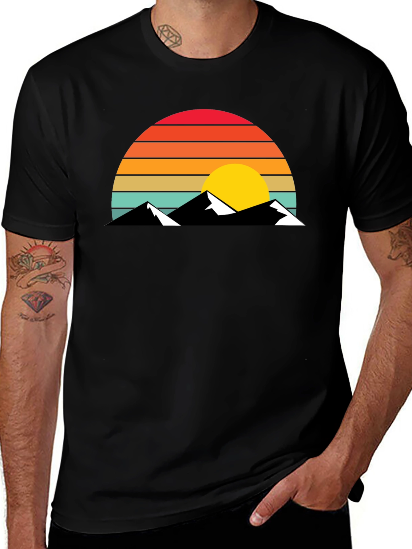 Retro Mountain Sunset T-Shirt