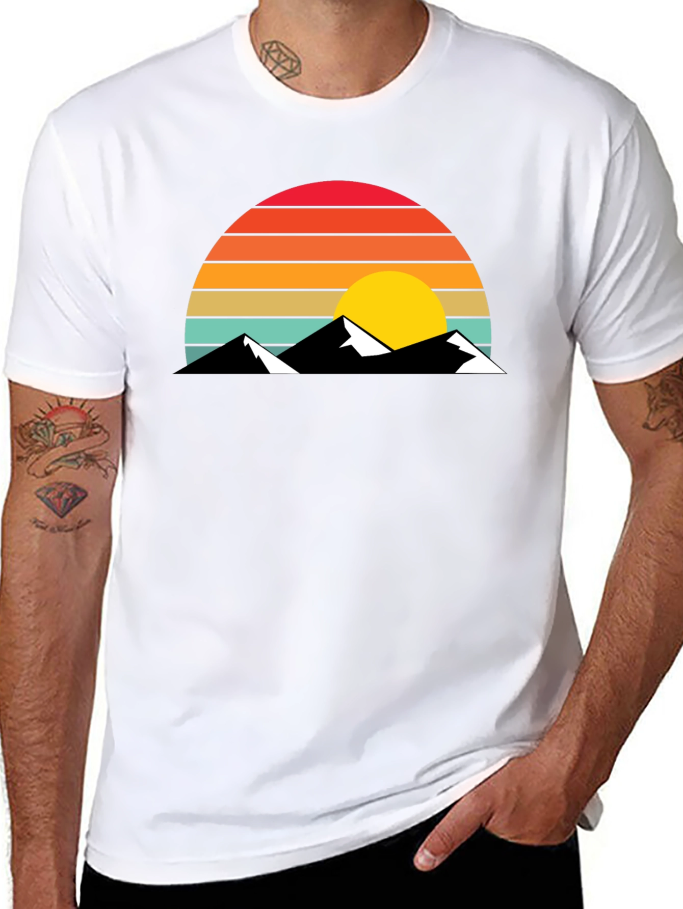 Retro Mountain Sunset T-Shirt