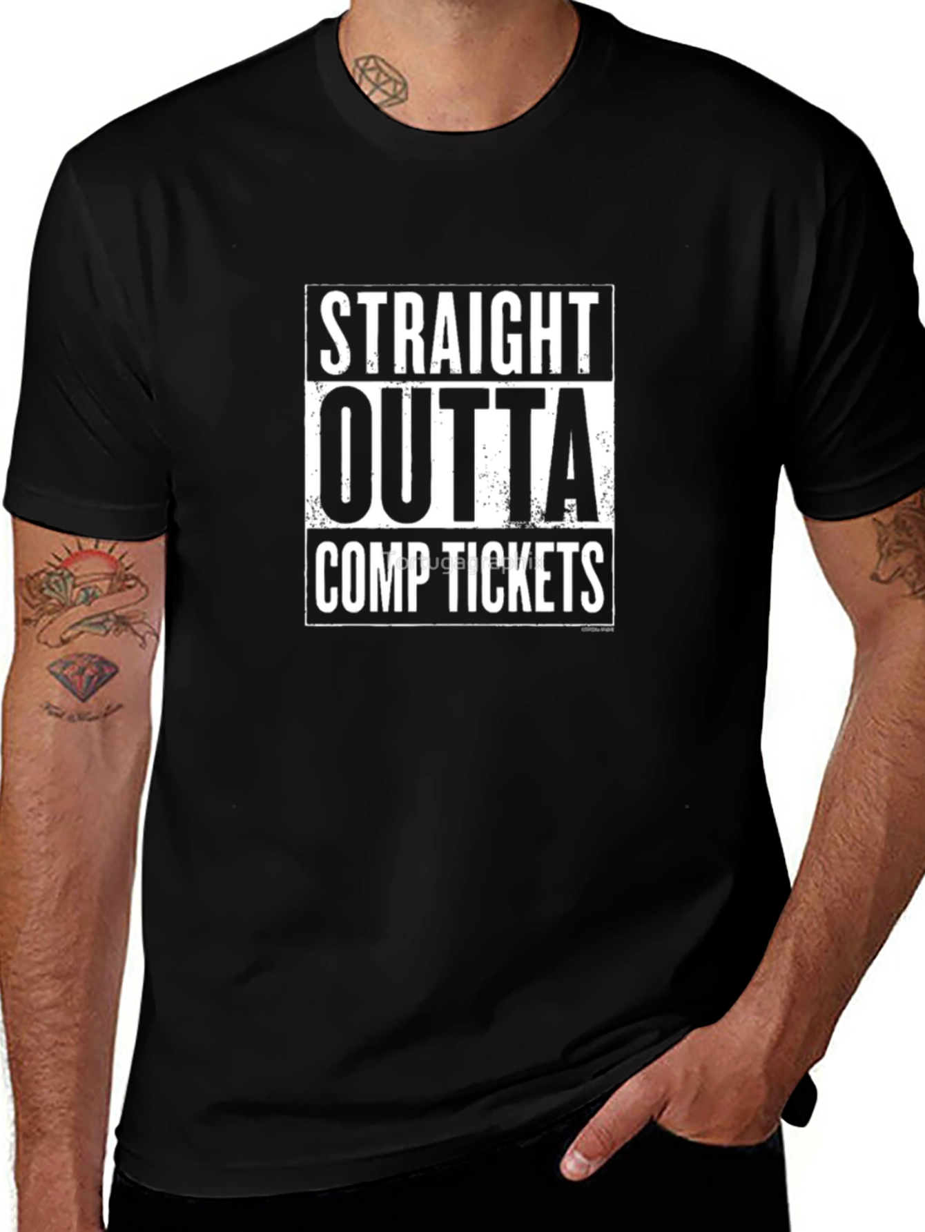 Straight Outta Comp Tickets Black Graphic T-Shirt