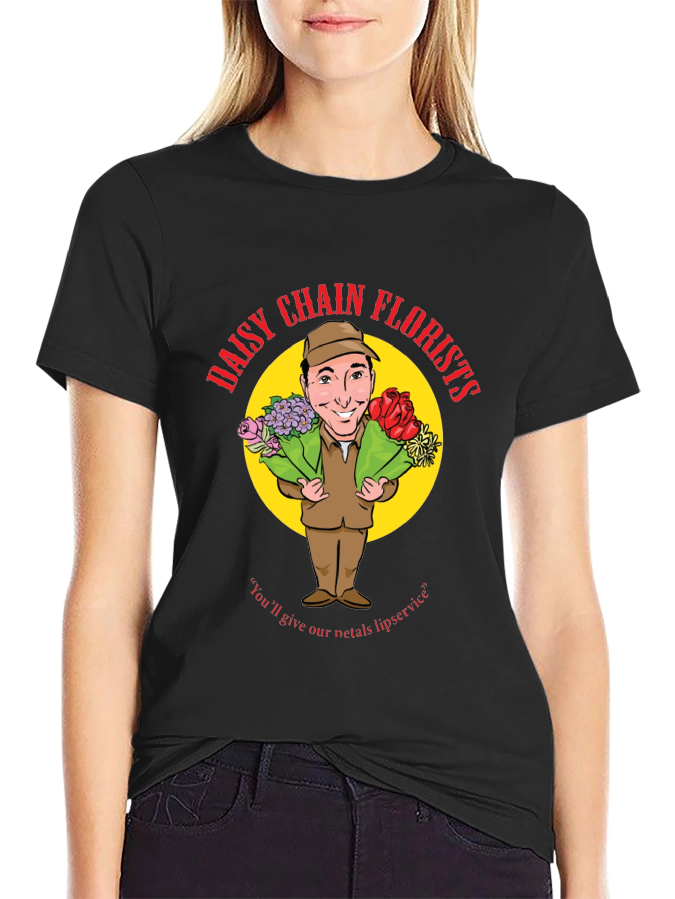 Daisy Chain Florists Black Graphic T-Shirt