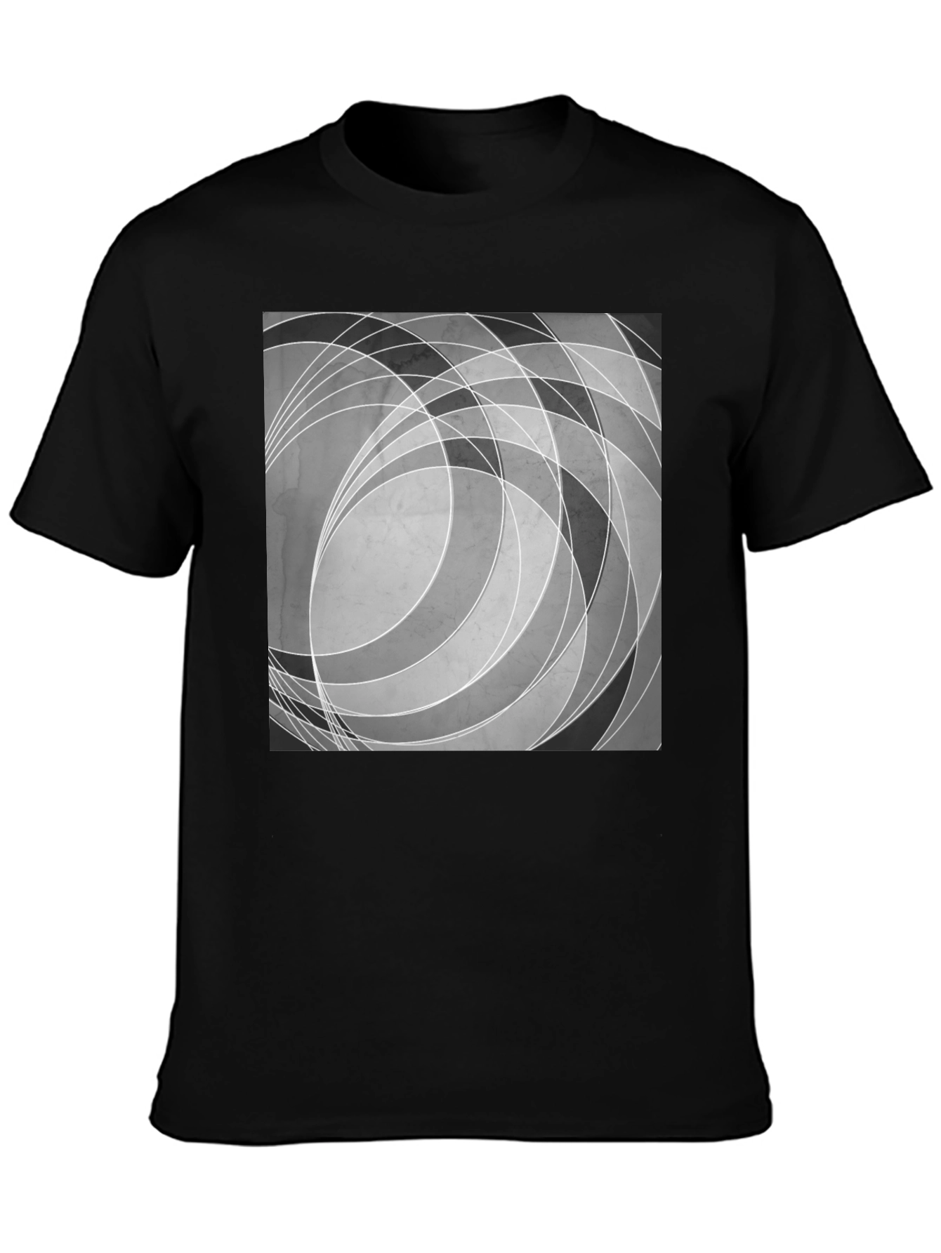 Abstract Circle Graphic Black T-Shirt