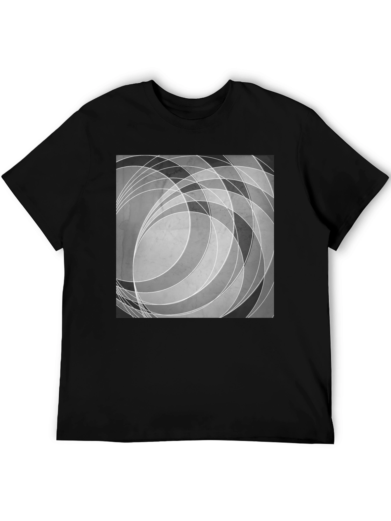 Abstract Circle Graphic Black T-Shirt