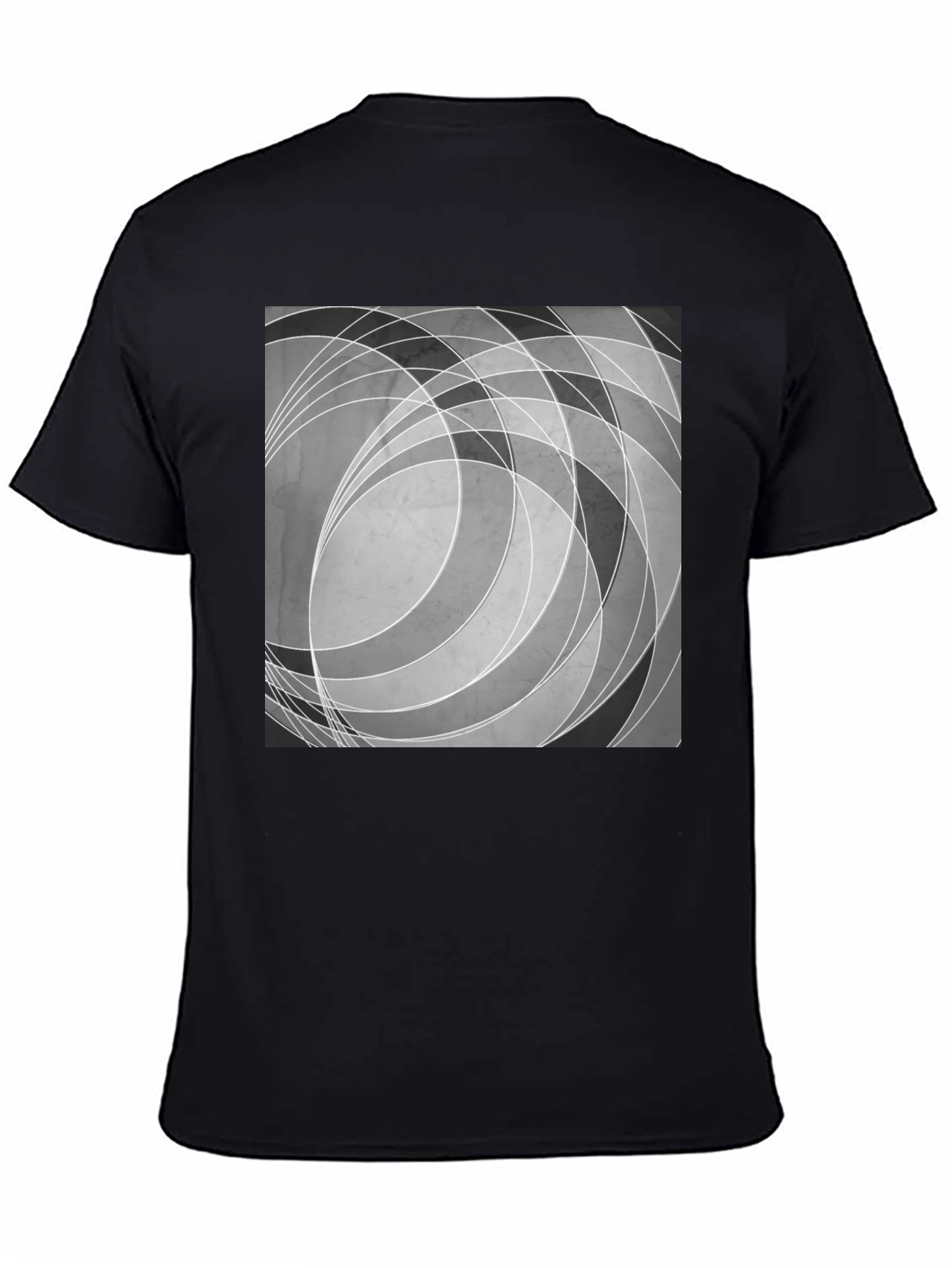 Abstract Circle Graphic Black T-Shirt