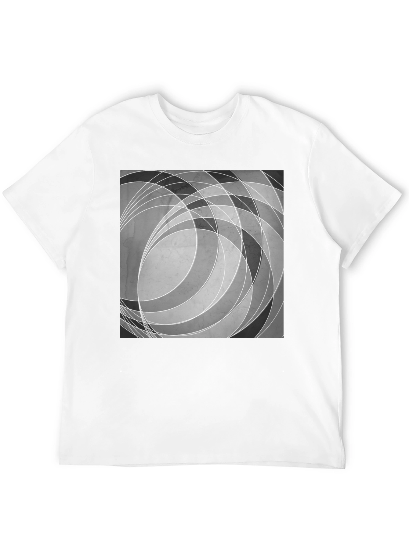 Abstract Circle Graphic Black T-Shirt