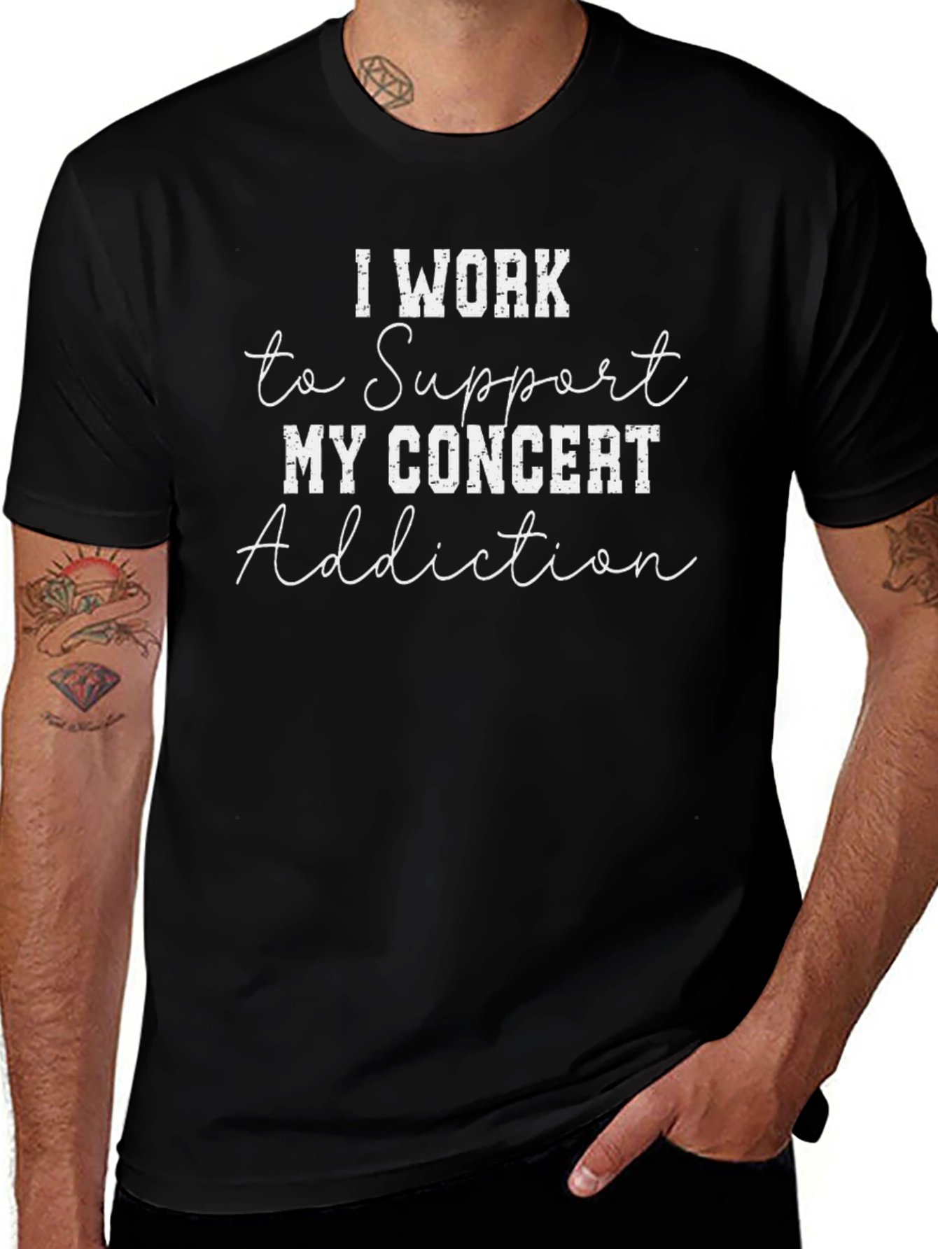 Concert Addiction Black Graphic Tee