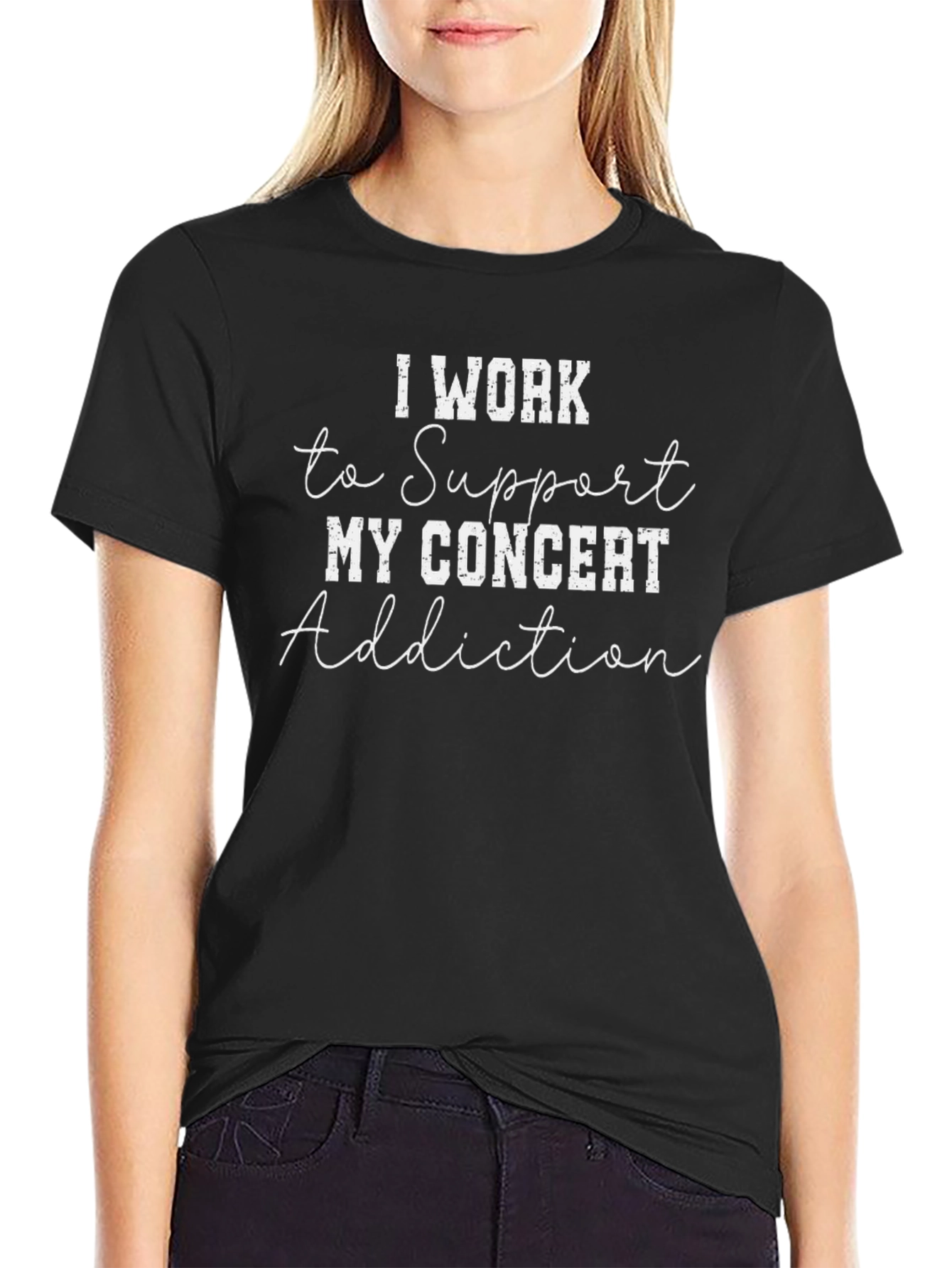 Concert Addiction Black Graphic Tee