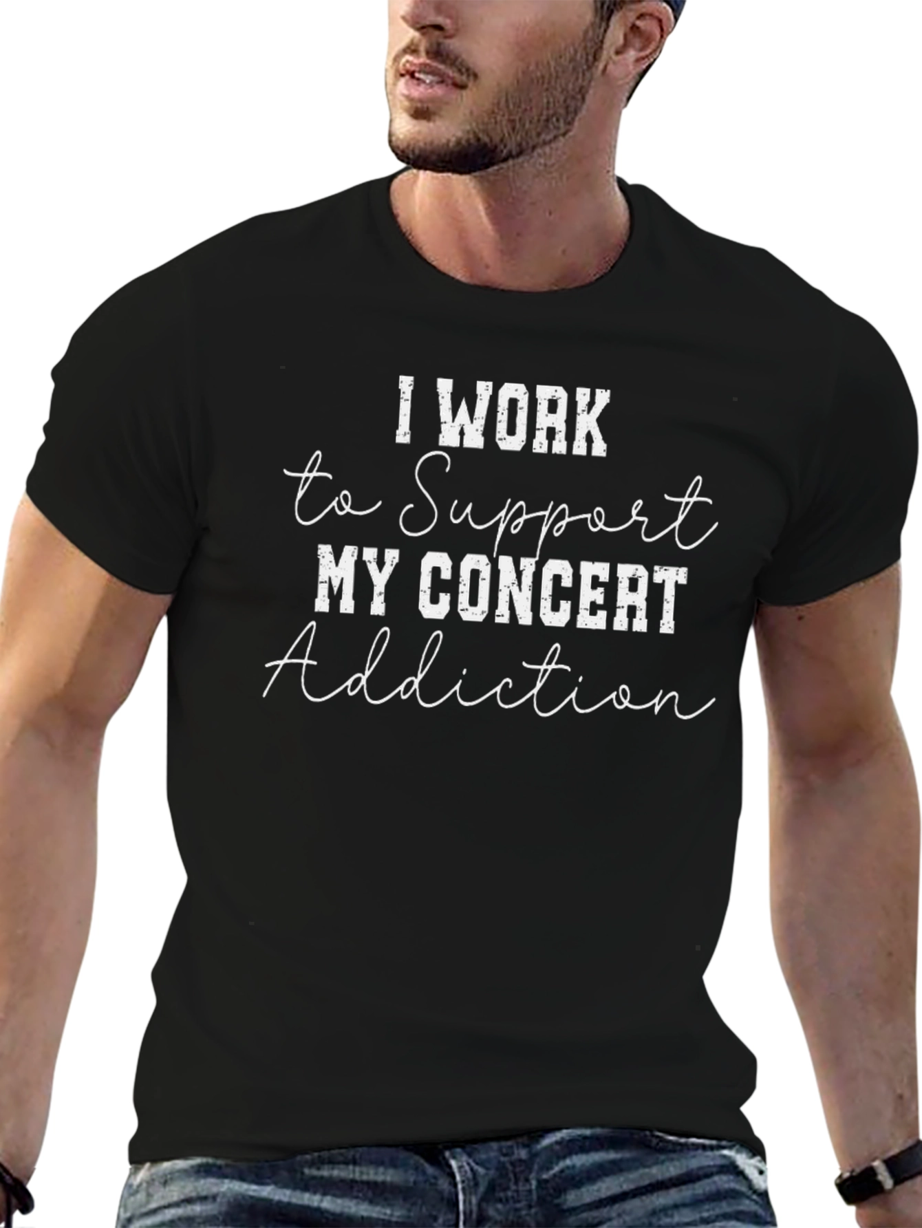 Concert Addiction Black Graphic Tee