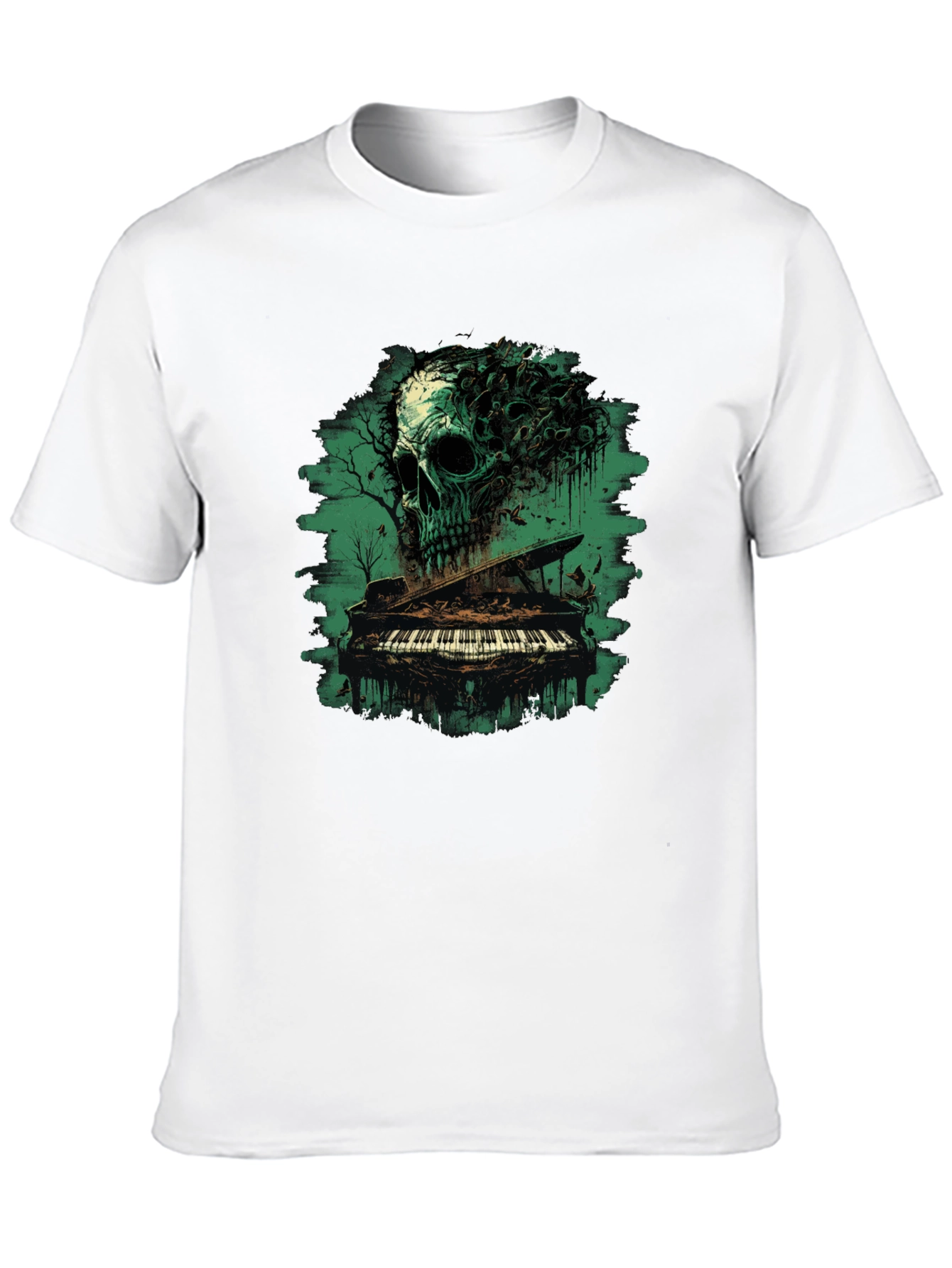 Skull Piano Graphic Black Tee