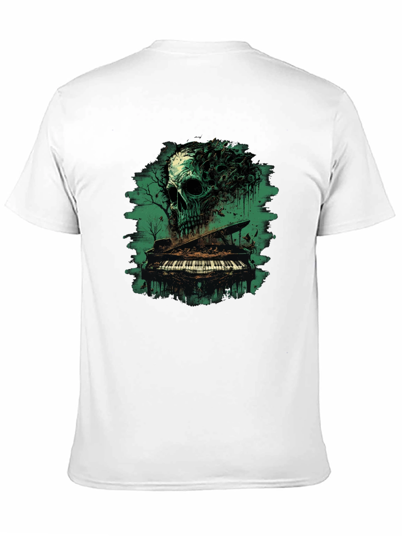 Skull Piano Graphic Black Tee