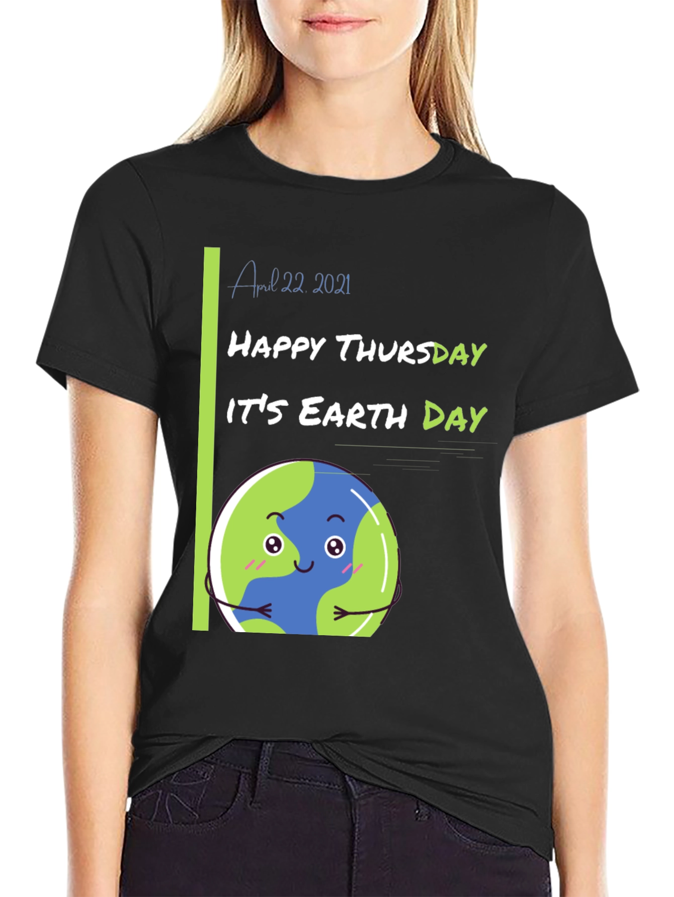 Earth Day Black T-Shirt - Happy Thursday
